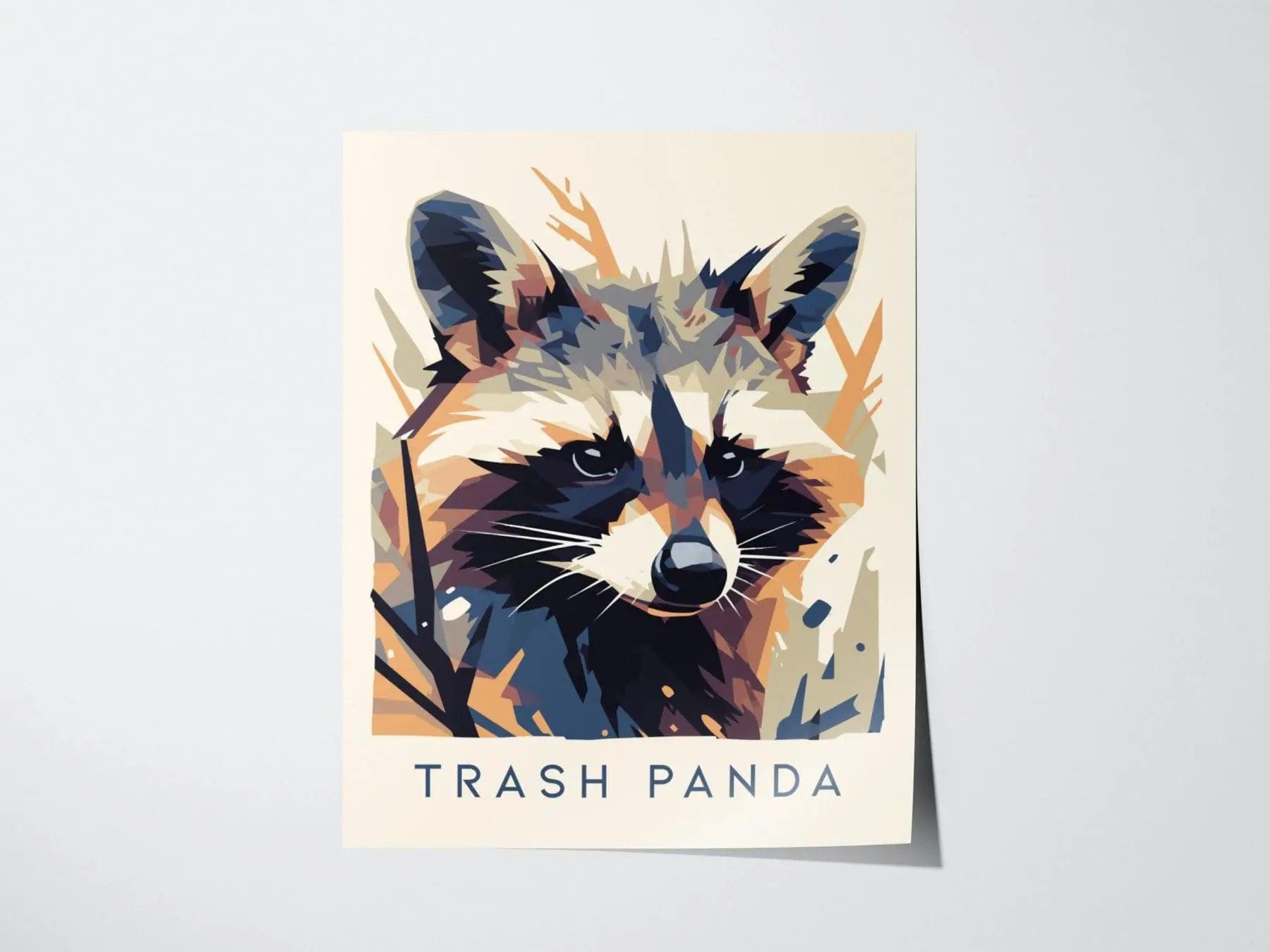 Trash Panda, Urban Wildlife Series, Raccoon Framed Wall Art - City Animal Collection Poster Design Print Funny Apartment Decor Statement Set - Swell Scenes