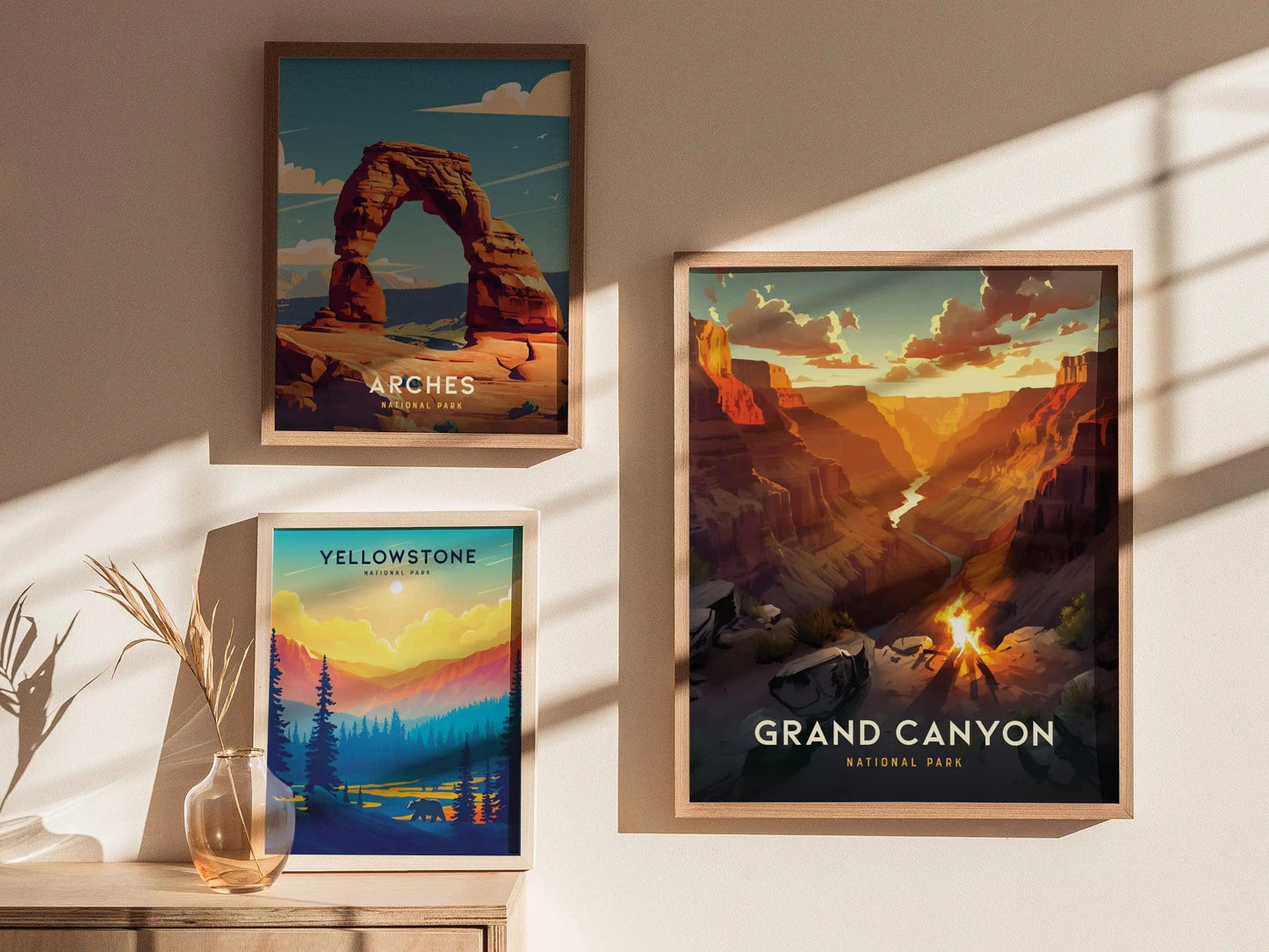 Grand Canyon National Park Framed Travel Poster, Grand Canyon Travel Poster Print, National Parks Art, Wall Art Gallery, Canyon Wall Art - Swell Scenes