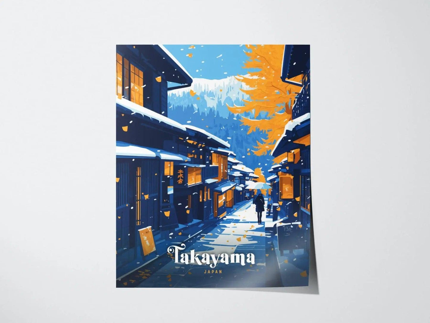 Takayama Japan Poster, Traditional Japanese Town Wall Art, Framed/Unframed Takayama Print, Cultural Travel Artwork, Japan Souvenir Gift - Swell Scenes