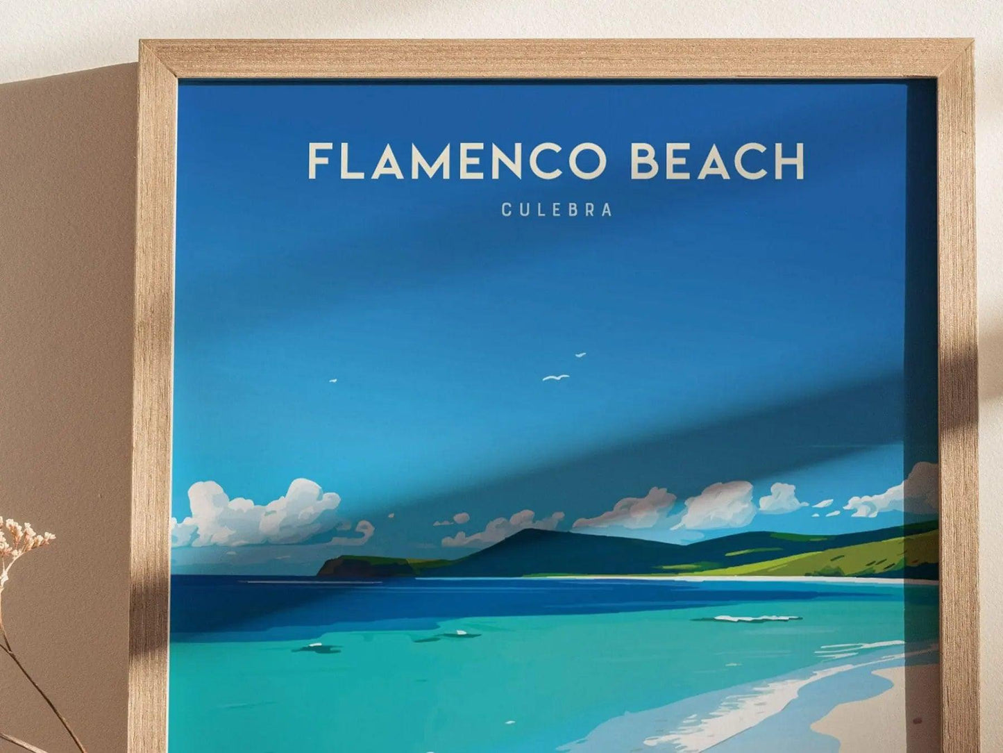 Flamenco Beach Poster, Culebra Puerto Rico Wall Art, Framed/Unframed Tropical Beach Print, Caribbean Seaside Artwork, Flamenco Beach Decor - Swell Scenes