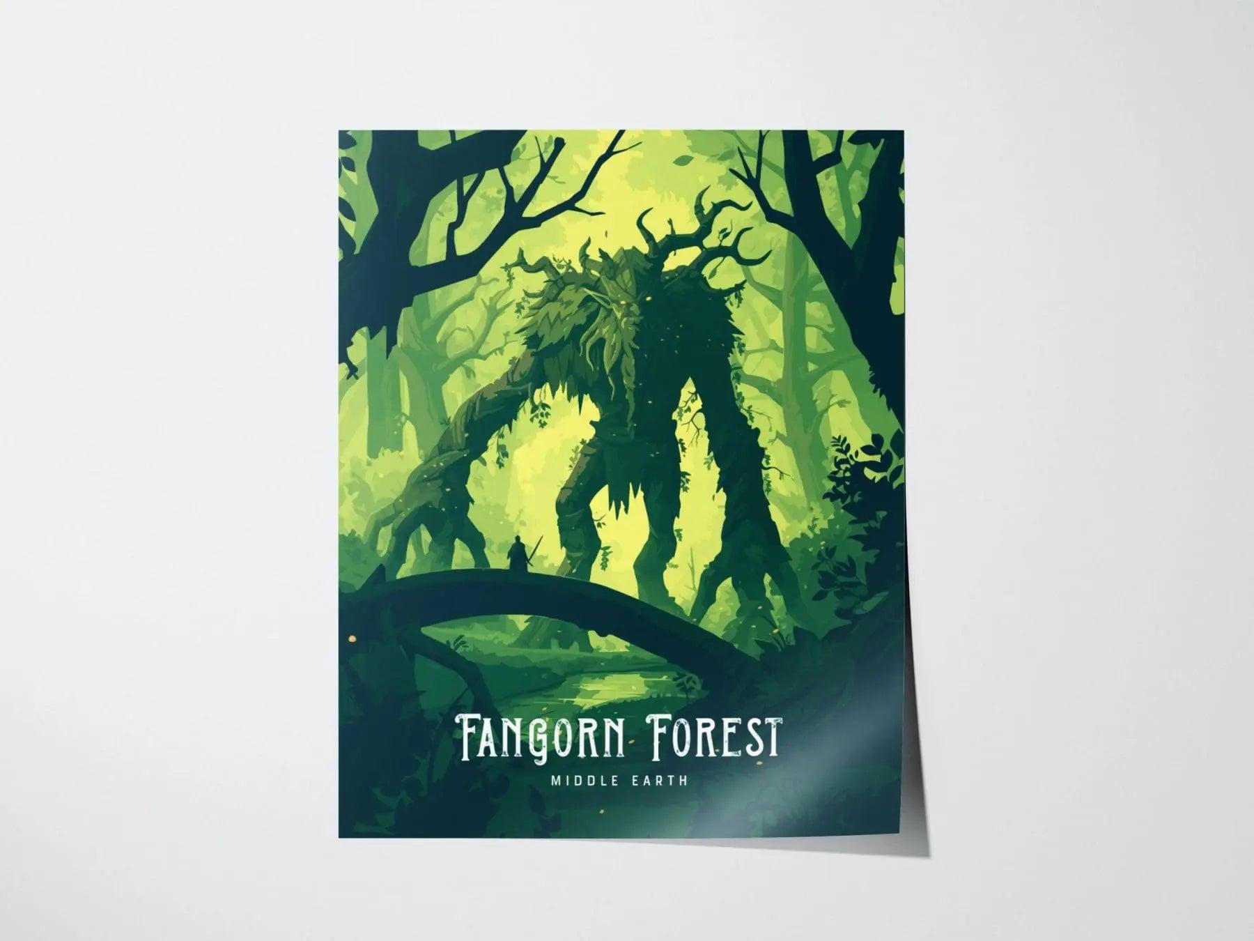 Fangorn Forest Middle Earth Framed Wall Art | Lord Of The Rings Poster | Treebeard Ent Artwork Print | Tolkien Set Fantasy LOTR Home Decor - Swell Scenes
