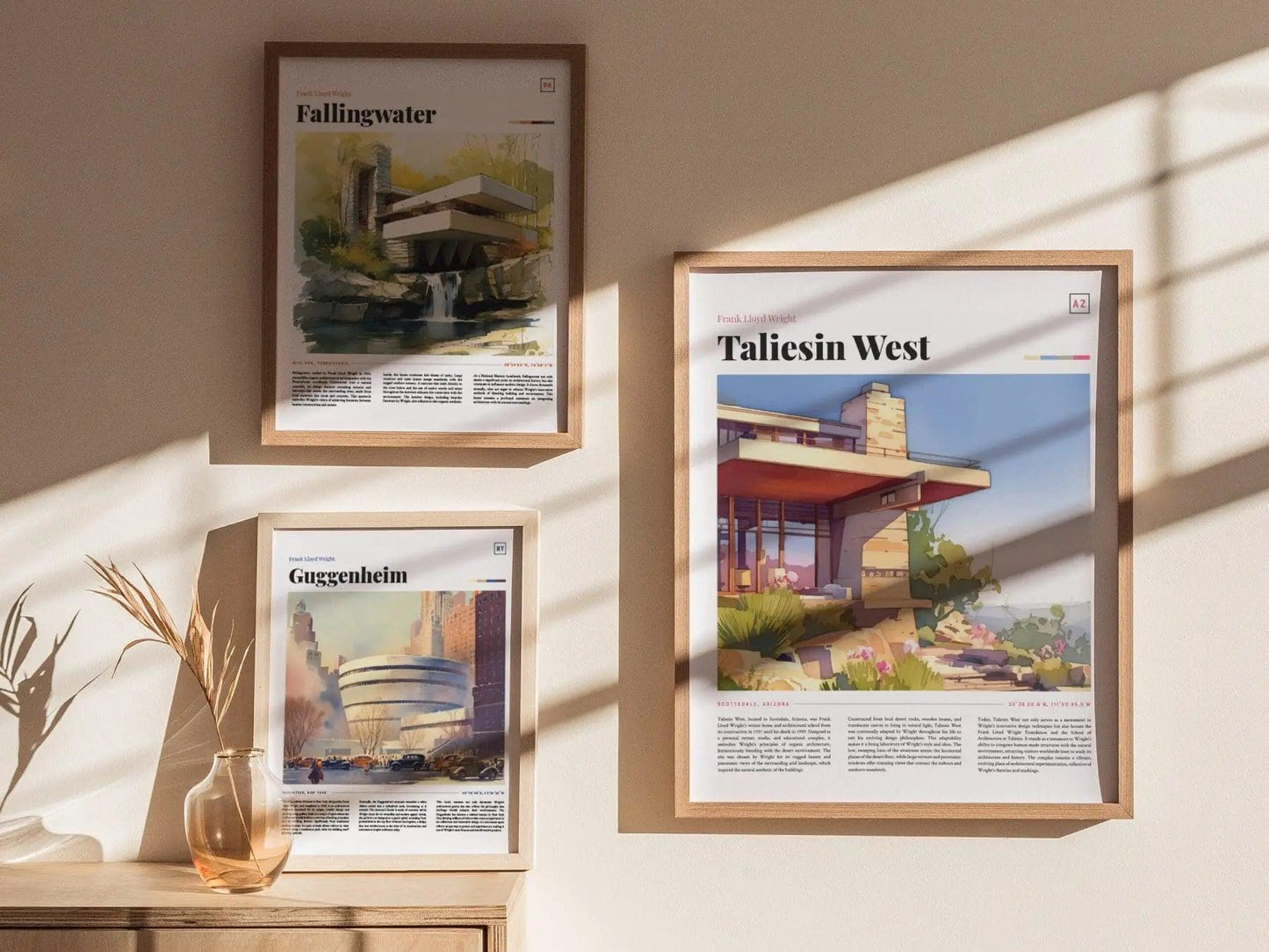Taliesin West Framed Travel Poster, Architecture Series, Arizona Poster, Taliesin West Travel Wall Art, Taliesin West Architecture Decor Art - Swell Scenes