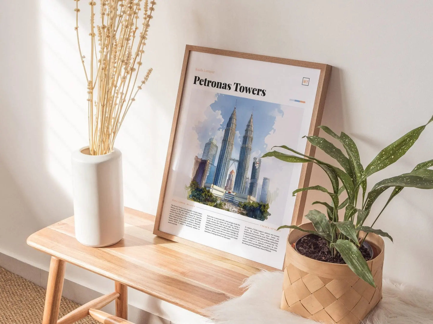 Kuala Lumpur Skyline Framed Poster, Petronas Towers Malaysia Poster, Kuala Lumpur Art, Kuala Lumpur Print, Malaysia Petronas Towers Decor - Swell Scenes