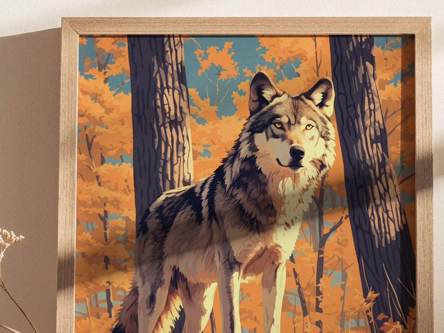 Oatland Island Wildlife Center, Savannah, Georgia - Wolf Art Southern Nature Wall Artwork Poster Design Travel Print Home Decor Gift Set - Swell Scenes
