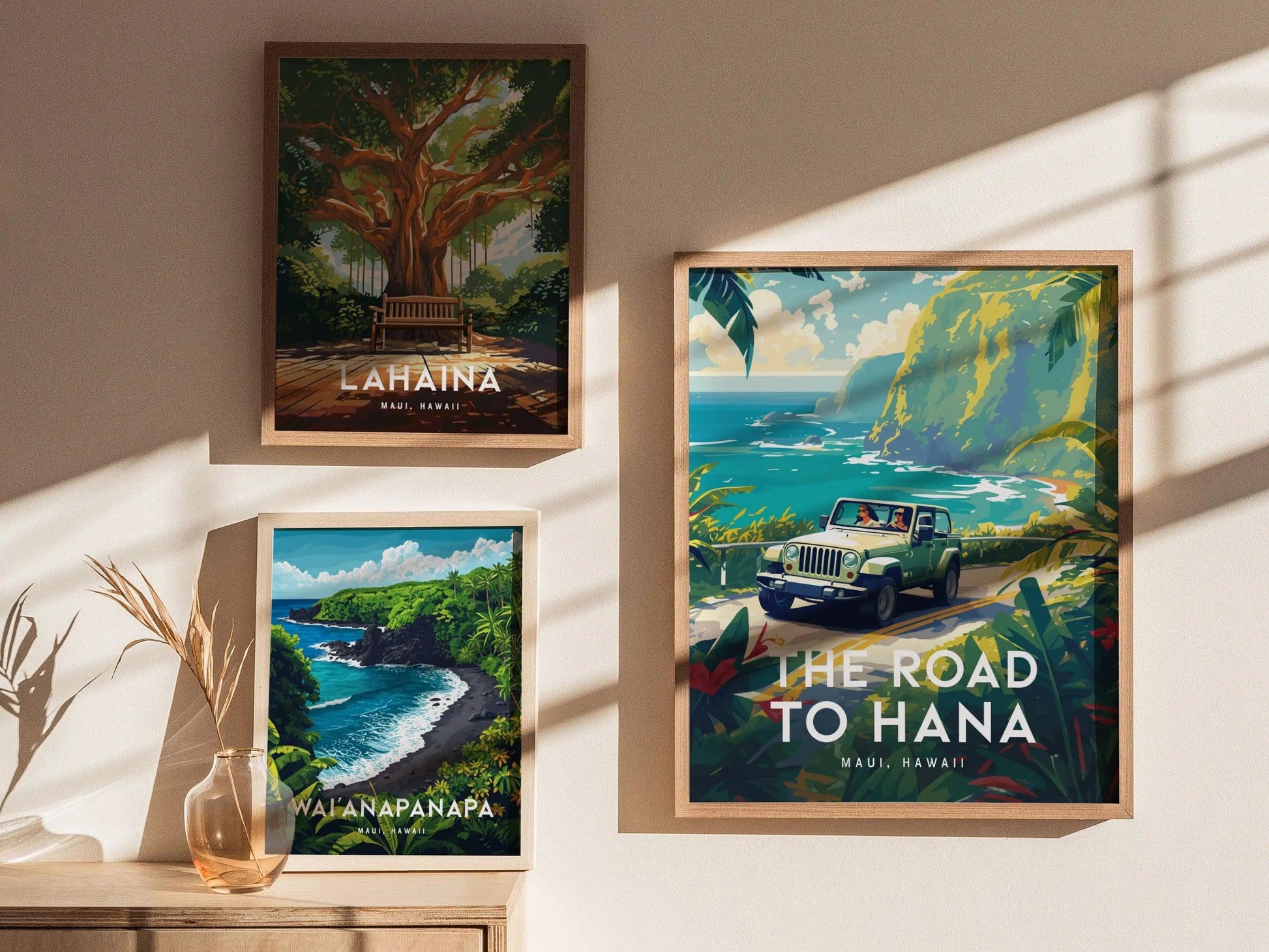 Road To Hana, Maui, Hawaii - Wall Art Poster Design Travel Print Travel Adventure Ocean Tropical Gift - Swell Scenes
