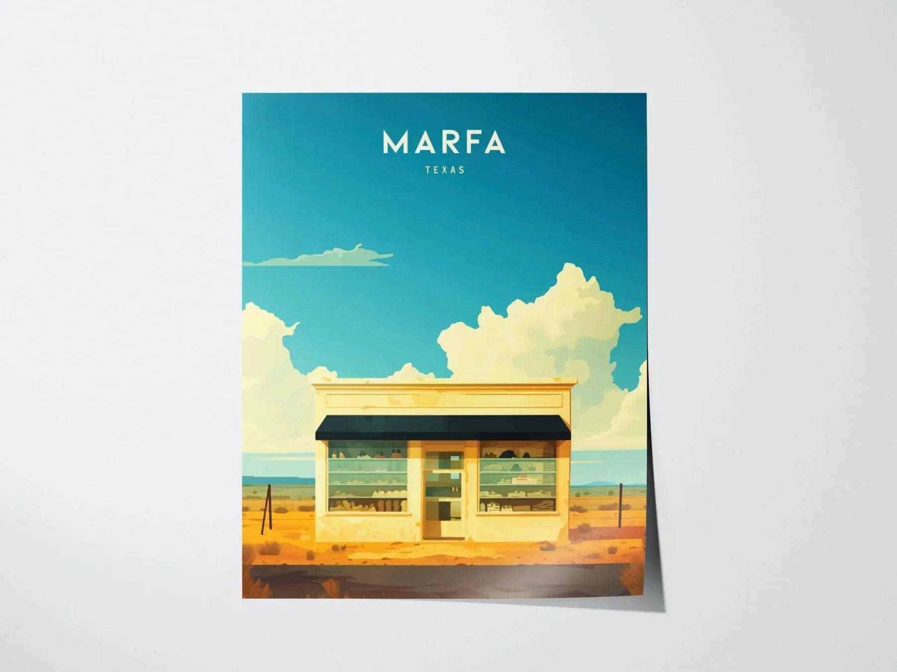 Marfa Texas Framed Print, Marfa Prada Store, Marfa Texas Poster, Marfa TX Print, Marfa Texas Art, Marfa Artwork, Marfa Texas Airbnb Decor - Swell Scenes