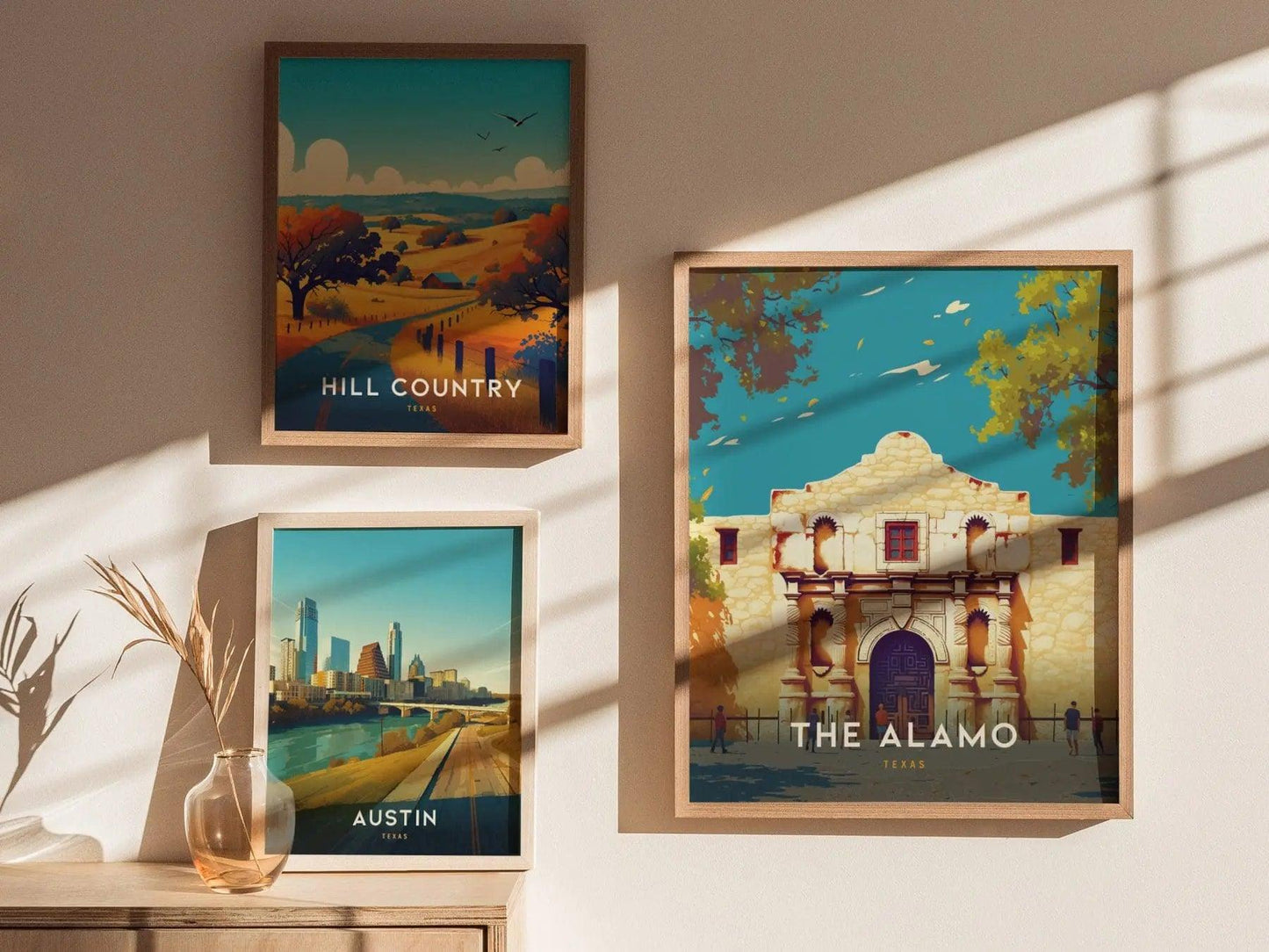 The Alamo Texas Framed Print, San Antonio Texas Poster, The Alamo TX Print, San Antonio Texas Art, Alamo Artwork, San Antonio Airbnb Decor - Swell Scenes