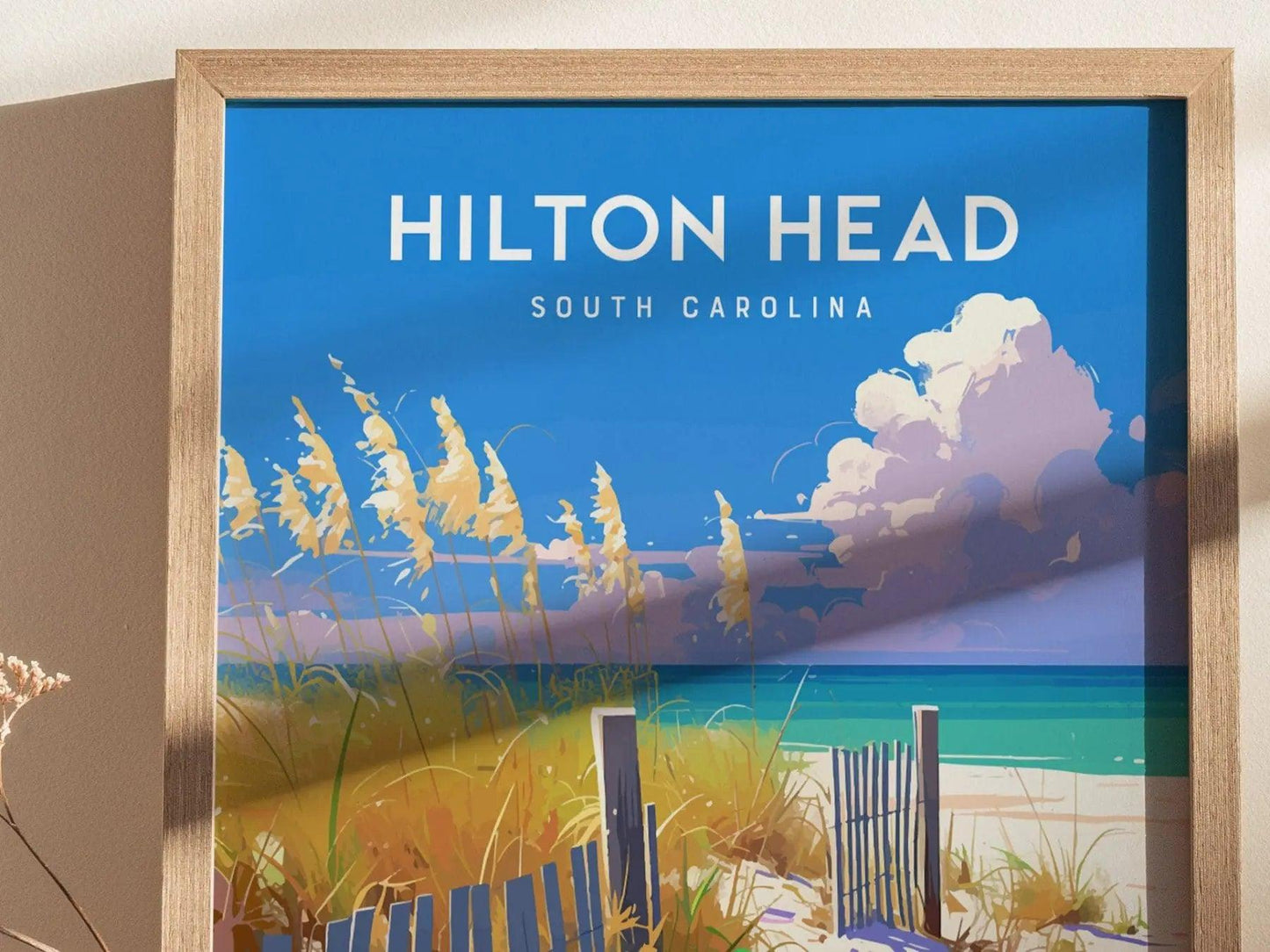 Hilton Head Coligny Beach, South Carolina - Folly Field Park Wall Art Island Travel Poster Print Southeast Home Decor Ocean House Gift Set - Swell Scenes