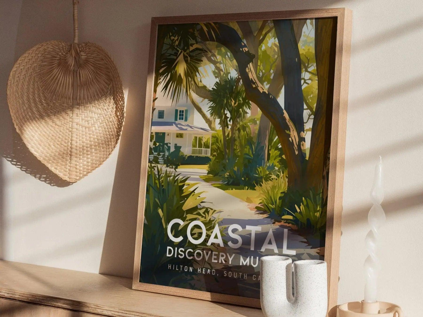 Coastal Discovery Museum, Hilton Head Island, South Carolina Wall Art - SC Historic Travel Poster Print Southeast Nature Home Decor Gift Set - Swell Scenes