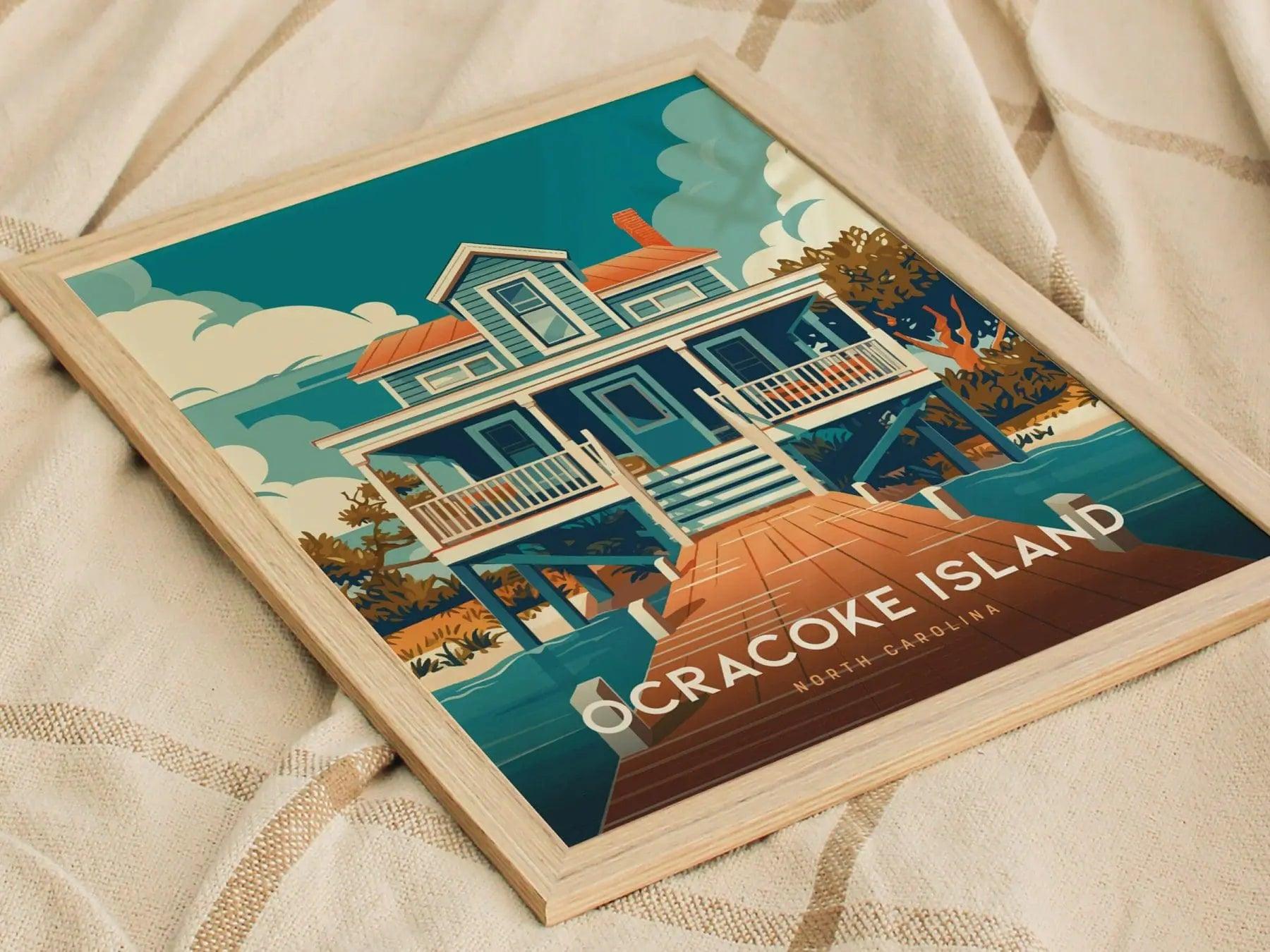 Ocracoke Island Framed Print, Outer Banks Ocracoke Island Poster, Outer Banks NC Print, Ocracoke Island Art, Outer Banks Airbnb Home Decor - Swell Scenes