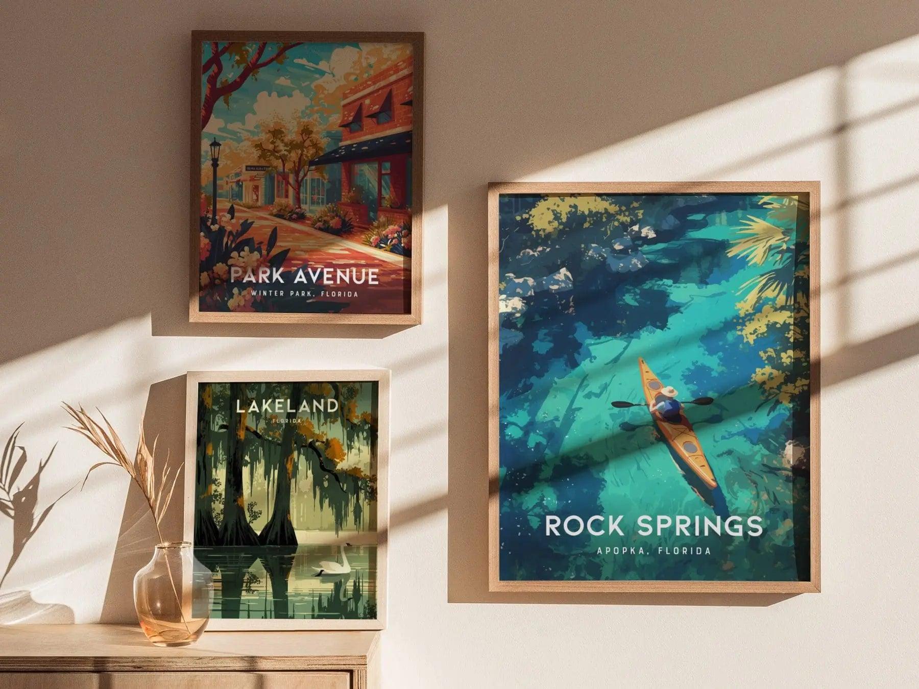 Kelly Park Rock Springs Run, Apopka, Florida - Orlando Wall Art Wekiwa River Poster Central FL Travel Print Home Decor Nature Kayaker Gift - Swell Scenes