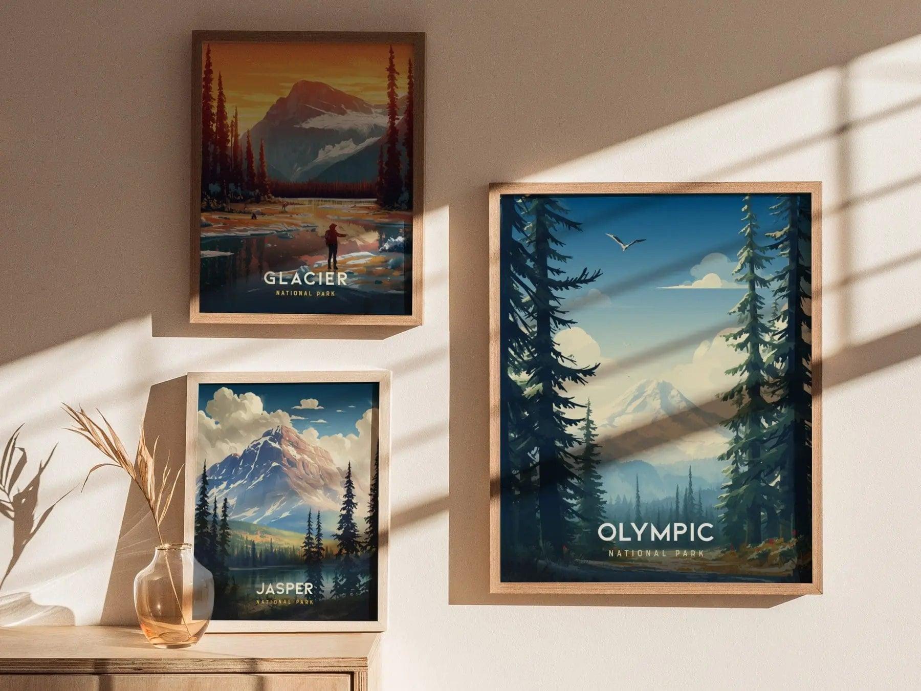 Olympic National Park Poster, Pacific Northwest Wall Art, Framed/Unframed Olympic Park Print, Nature Landscape Artwork, PNW Airbnb Decor - Swell Scenes