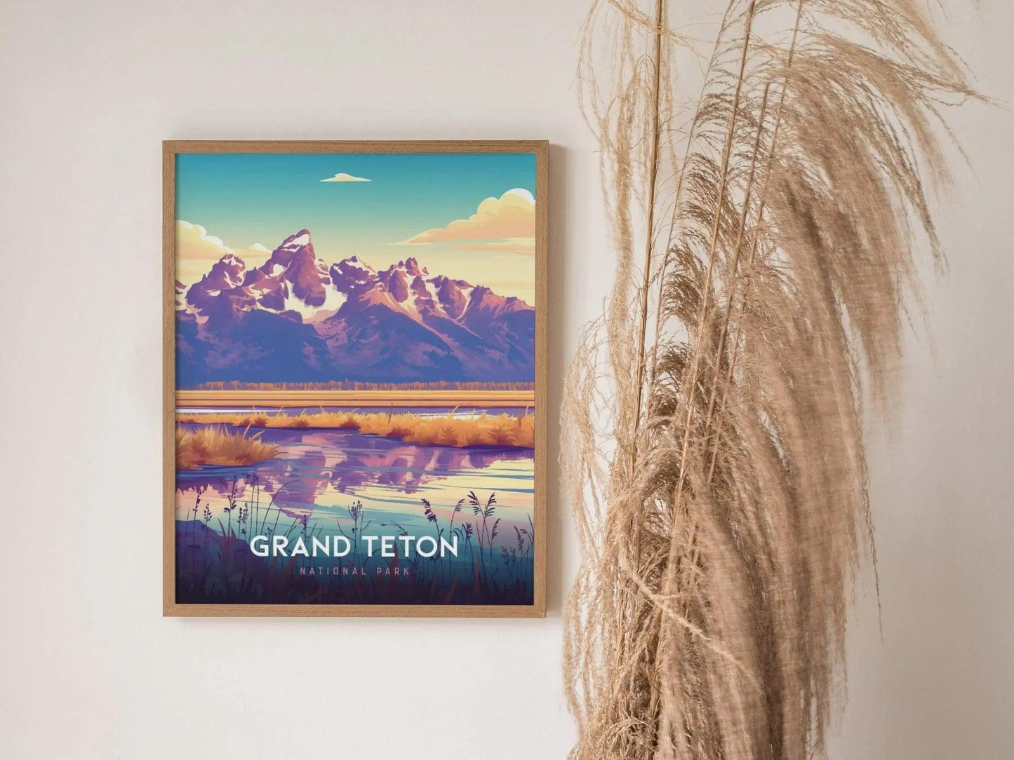 Grand Teton National Park Poster, Wyoming Mountain Wall Art, Framed/Unframed Grand Teton Print, Nature Landscape Artwork, National Park Gift - Swell Scenes