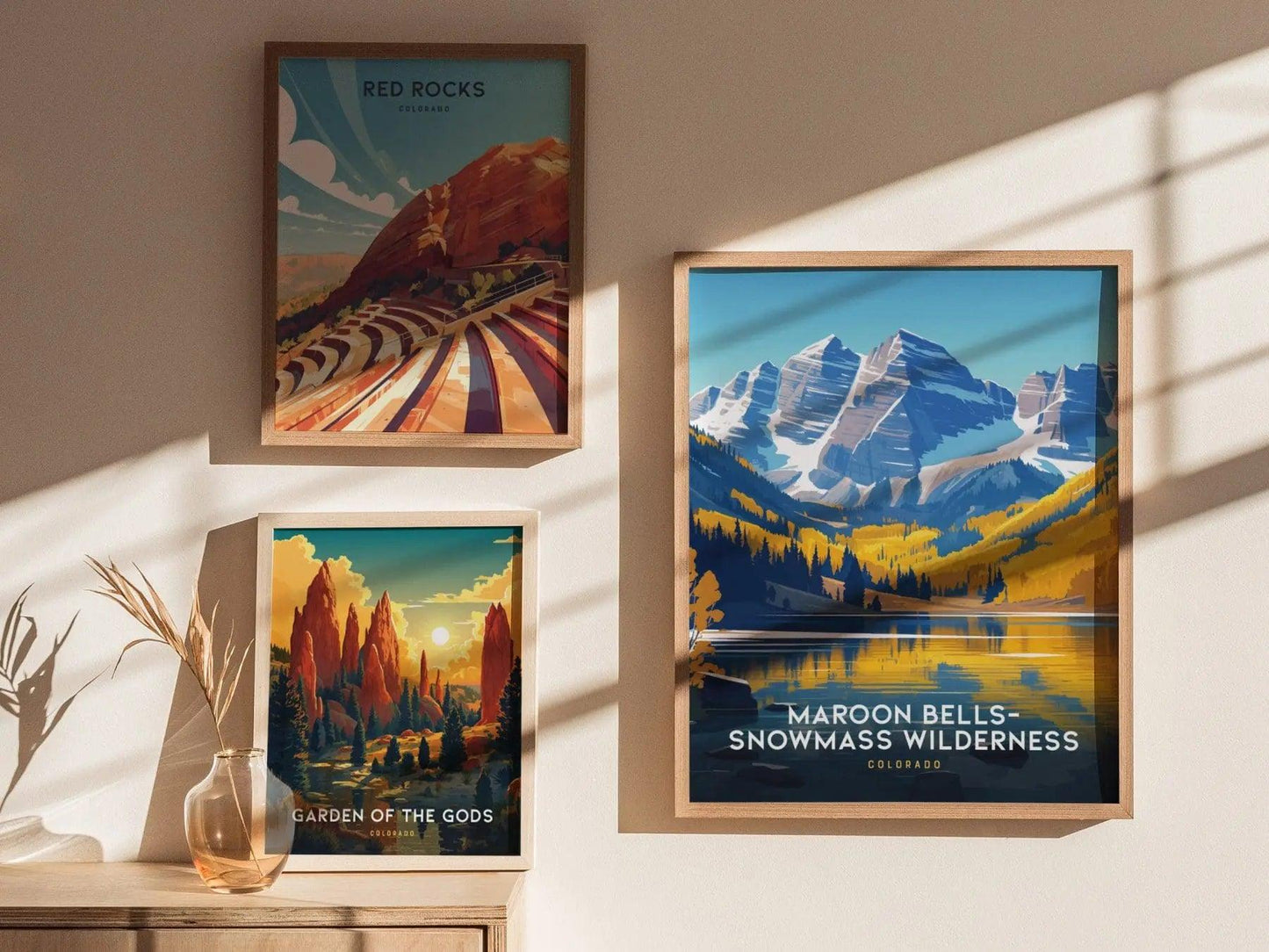 Maroon Bells-Snowmass Wilderness Poster, Colorado Mountain Scenery Wall Art, Framed/Unframed Nature Print, Hiker Gift, Wilderness Home Decor - Swell Scenes