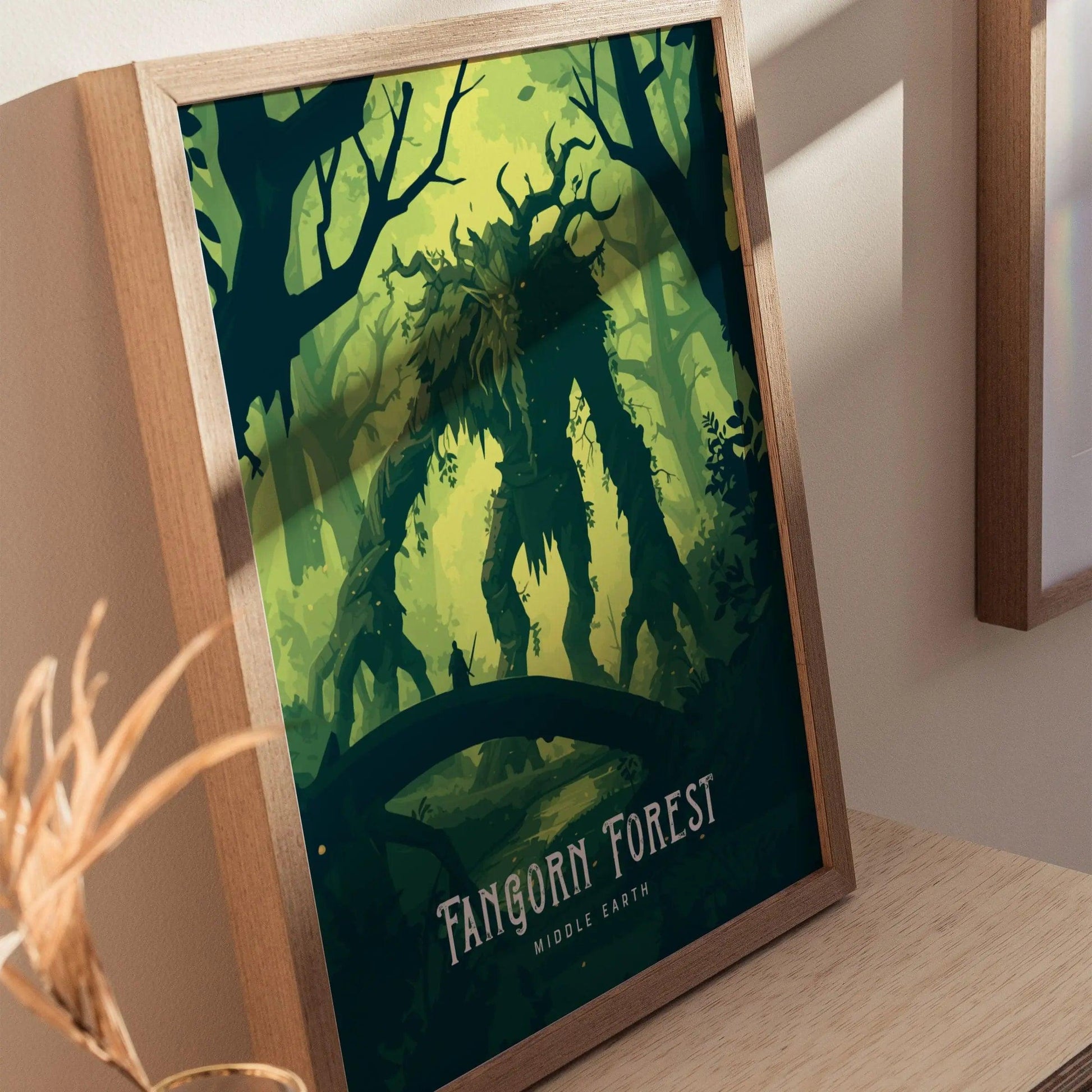 Fangorn Forest Middle Earth Framed Wall Art | Lord Of The Rings Poster | Treebeard Ent Artwork Print | Tolkien Set Fantasy LOTR Home Decor - Swell Scenes