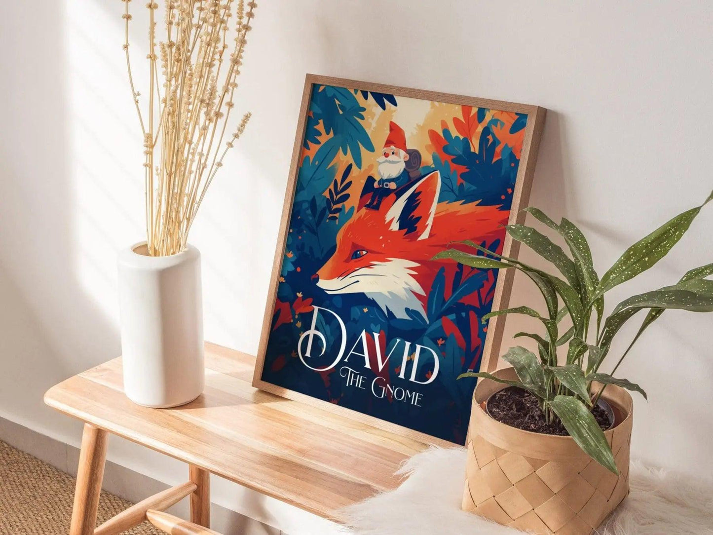 David The Gnome, 80s Nostalgia, Framed Wall Art | Cute Classic Cartoon TV Series Poster 1980s Kids Folklore Gnomes Fantasy Home Decor Gift - Swell Scenes