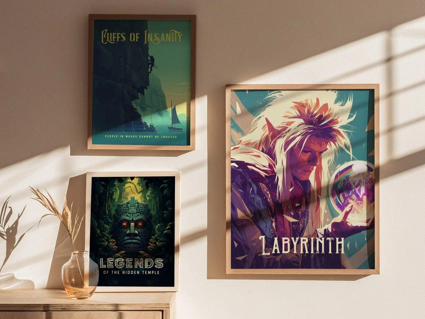 Labyrinth Film Framed Poster, 80s Nostalgia Wall Art | Classic Jim Henson 1980s Nostalgic Movie David Bowie Fan Fantasy Nostalgia Decor Gift - Swell Scenes