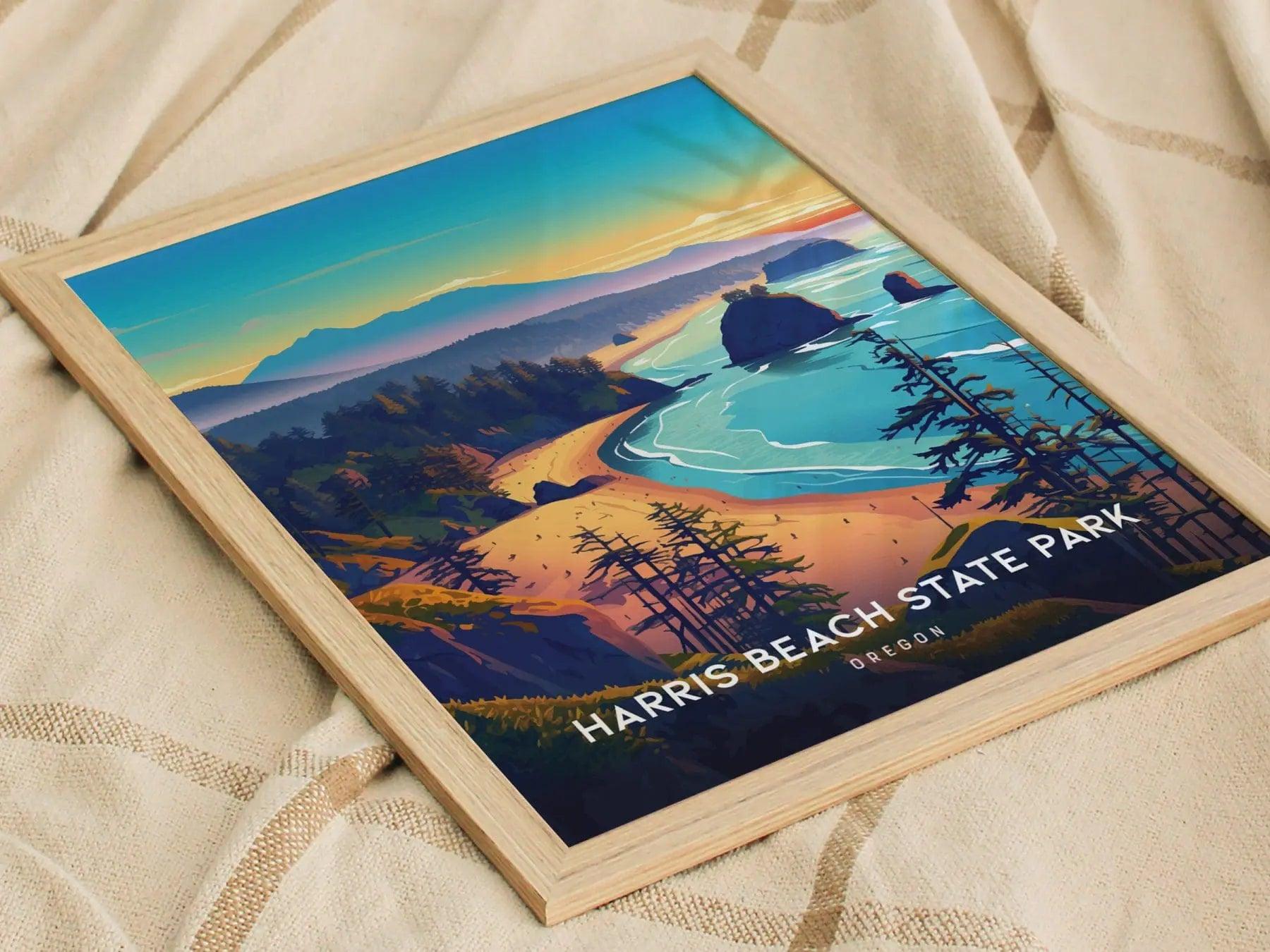 Harris Beach State Park Poster, Oregon Coast Wall Art, Framed/Unframed Harris Beach Print, Landscape Artwork, Pacific Northwest Airbnb Decor - Swell Scenes