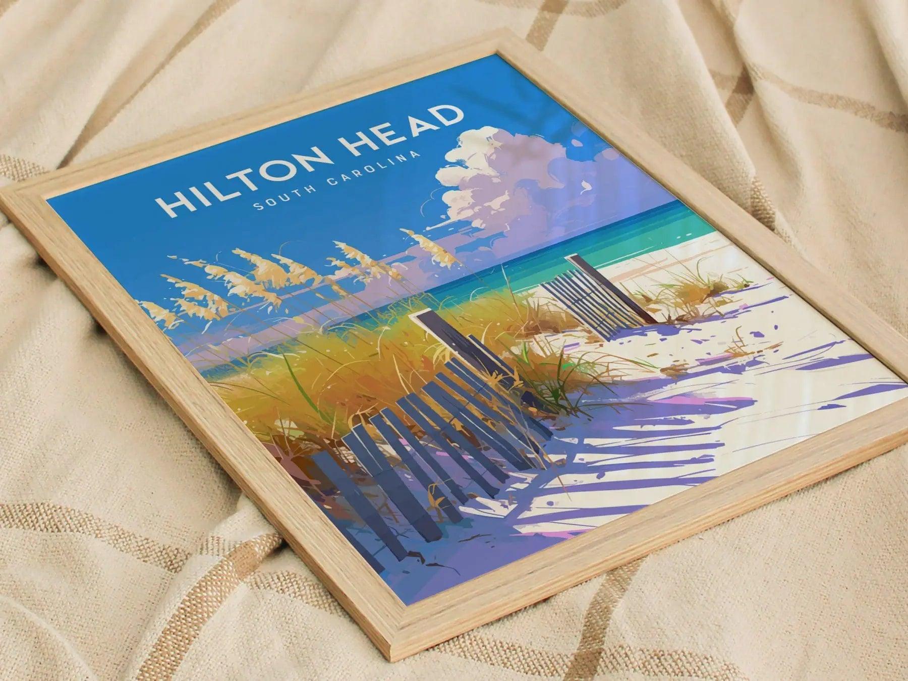 Hilton Head Coligny Beach, South Carolina - Folly Field Park Wall Art Island Travel Poster Print Southeast Home Decor Ocean House Gift Set - Swell Scenes