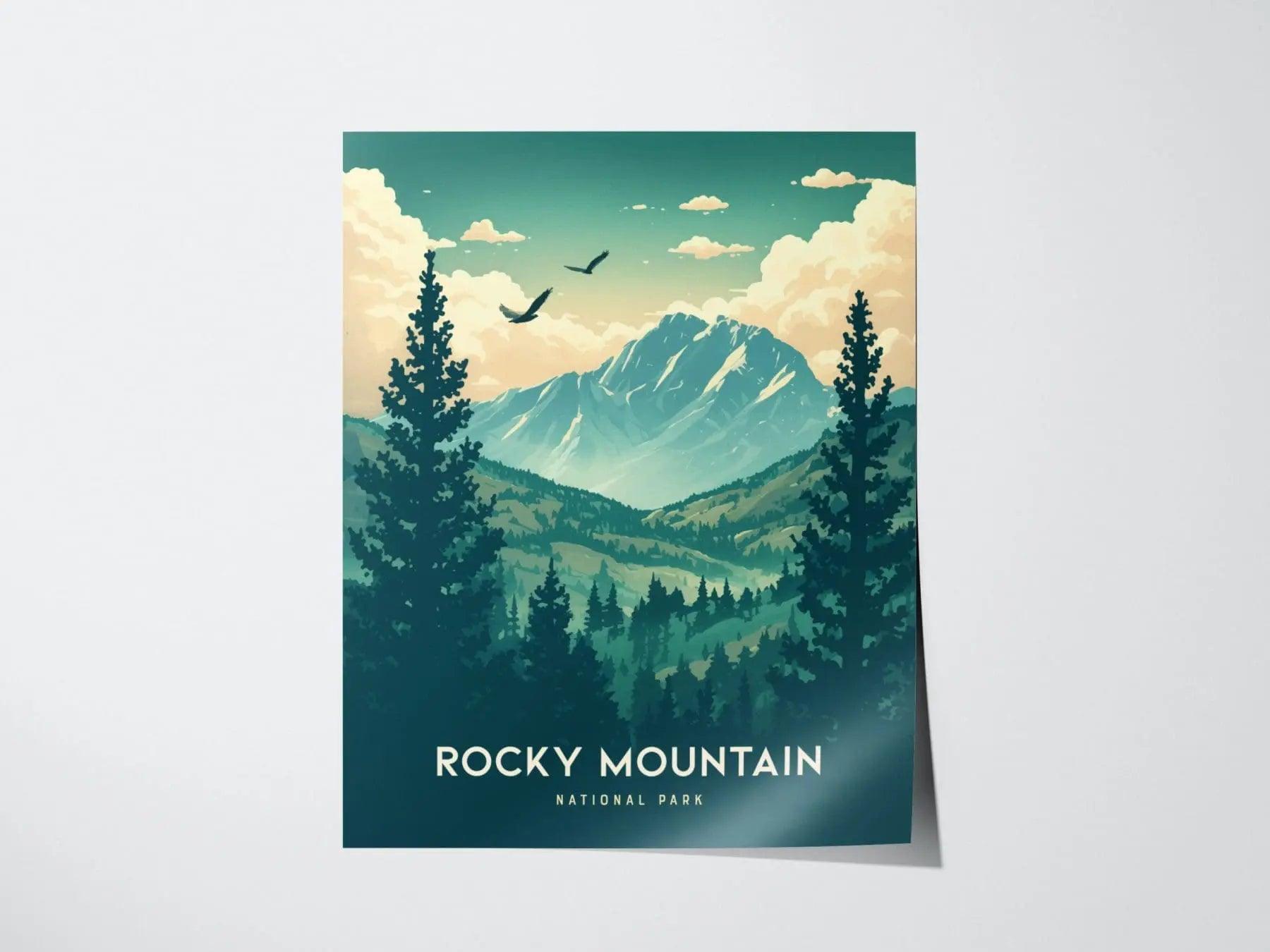 Rocky Mountain National Park Poster, Colorado Mountains Wall Art, Framed/Unframed Scenic Landscape Print, Hiking Decor, National Park Gift - Swell Scenes