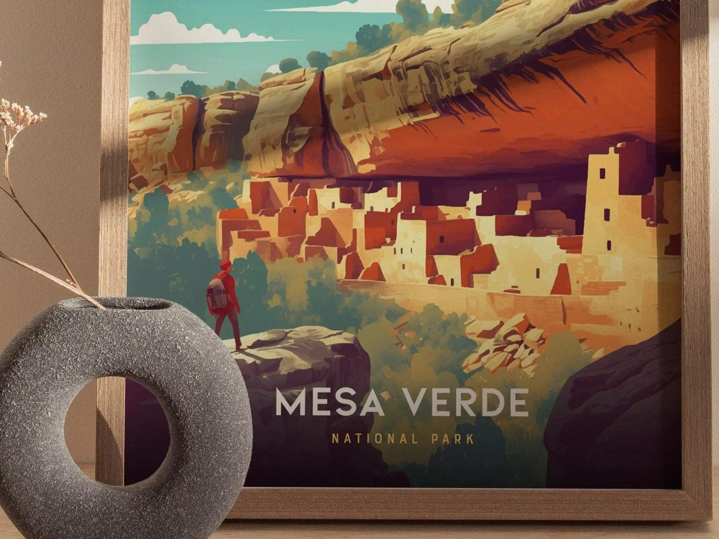 Mesa Verde National Park Poster, Colorado Archaeological Site Wall Art, Framed/Unframed Mesa Verde Print, National Park Souvenir Gift - Swell Scenes