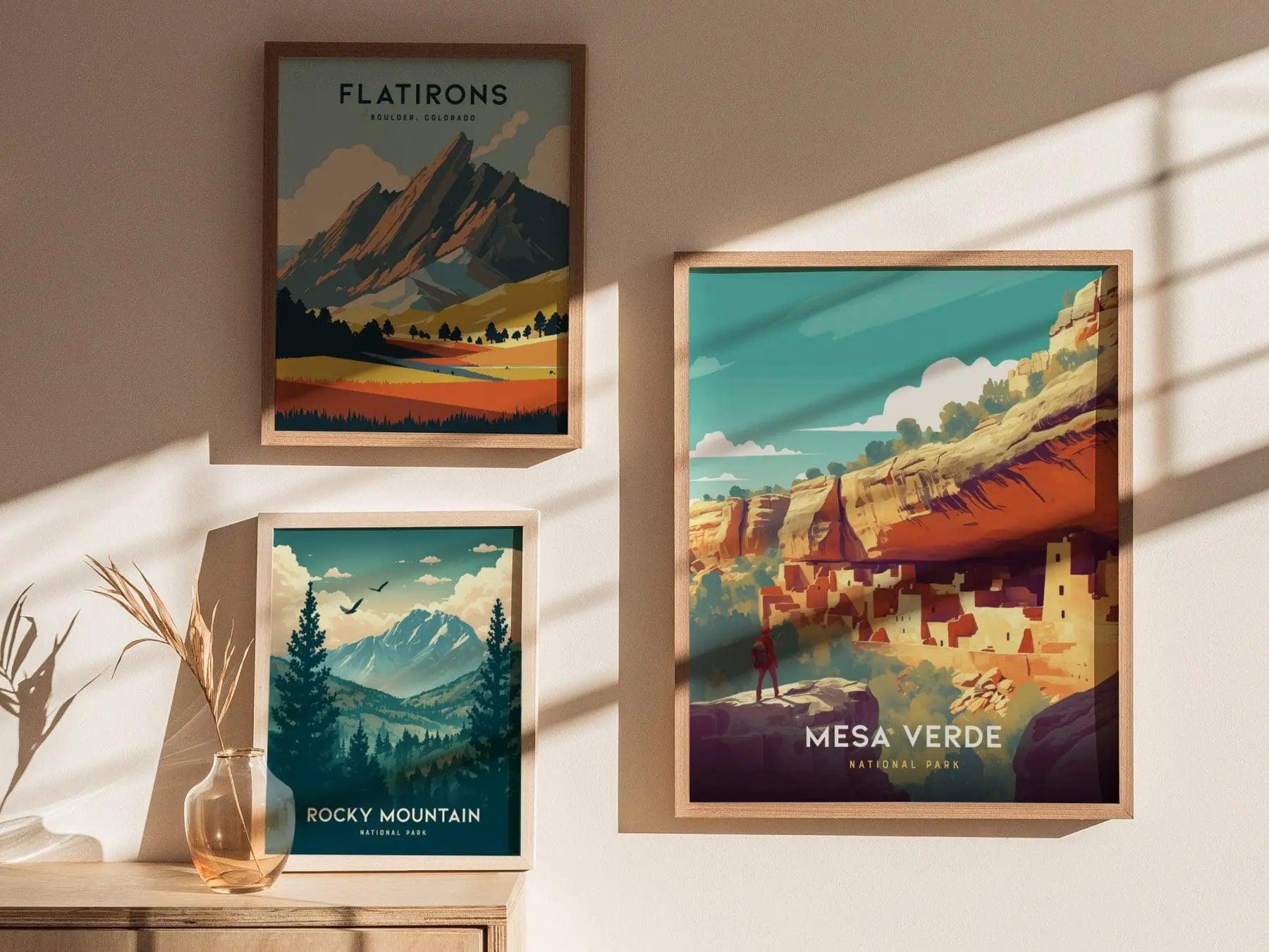 Mesa Verde National Park Poster, Colorado Archaeological Site Wall Art, Framed/Unframed Mesa Verde Print, National Park Souvenir Gift - Swell Scenes