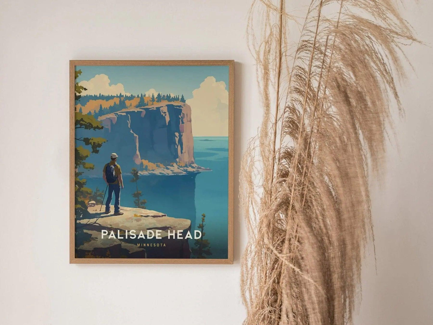 Palisade Head Minnesota Poster, North Shore Cliff View Art, Framed/Unframed Lake Superior Print, Hiker Gift, Nature Lover Gift, Airbnb Decor - Swell Scenes