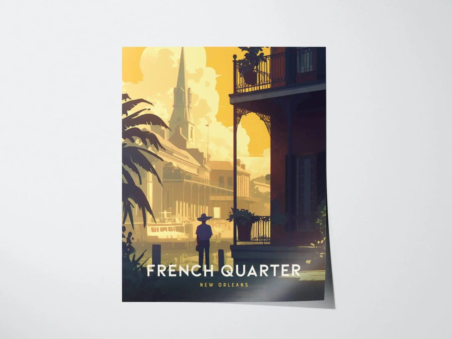 French Quarter New Orleans Poster, Vibrant Street Art, Framed/Unframed Mardi Gras Print, Travel Gift, Louisiana Decor, Airbnb Home Decor - Swell Scenes