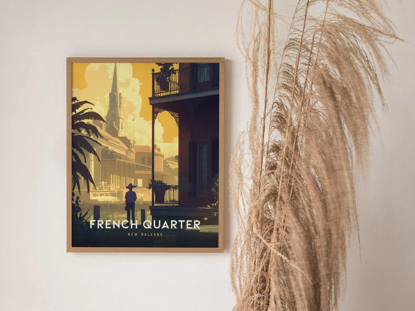French Quarter New Orleans Poster, Vibrant Street Art, Framed/Unframed Mardi Gras Print, Travel Gift, Louisiana Decor, Airbnb Home Decor - Swell Scenes