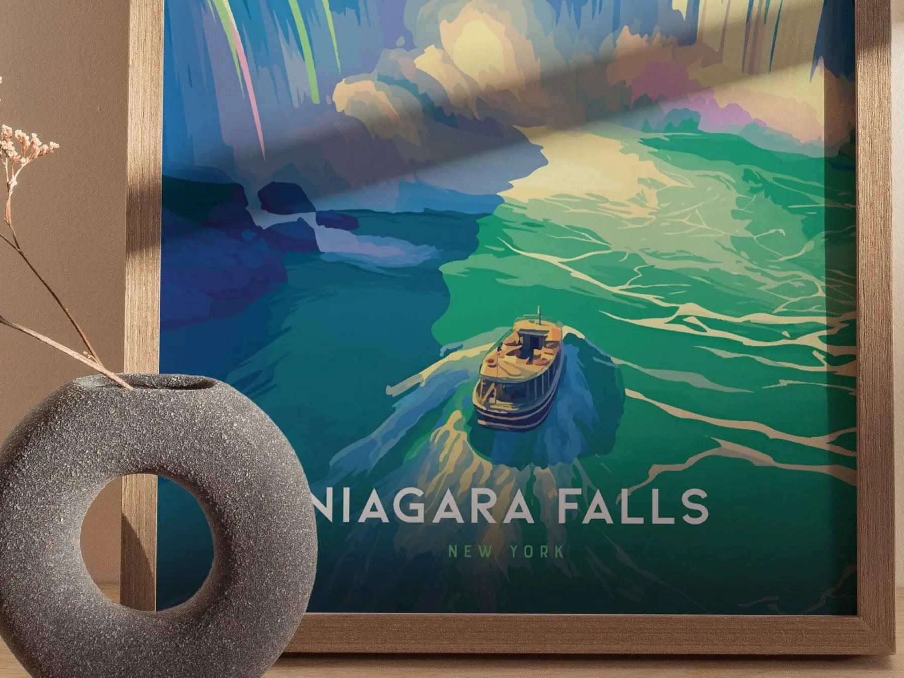 Niagara Falls New York Poster, Majestic Waterfall Art, Framed/Unframed Niagara Print, Travel Gift, Natural Wonder Decor, Airbnb Wall Art - Swell Scenes