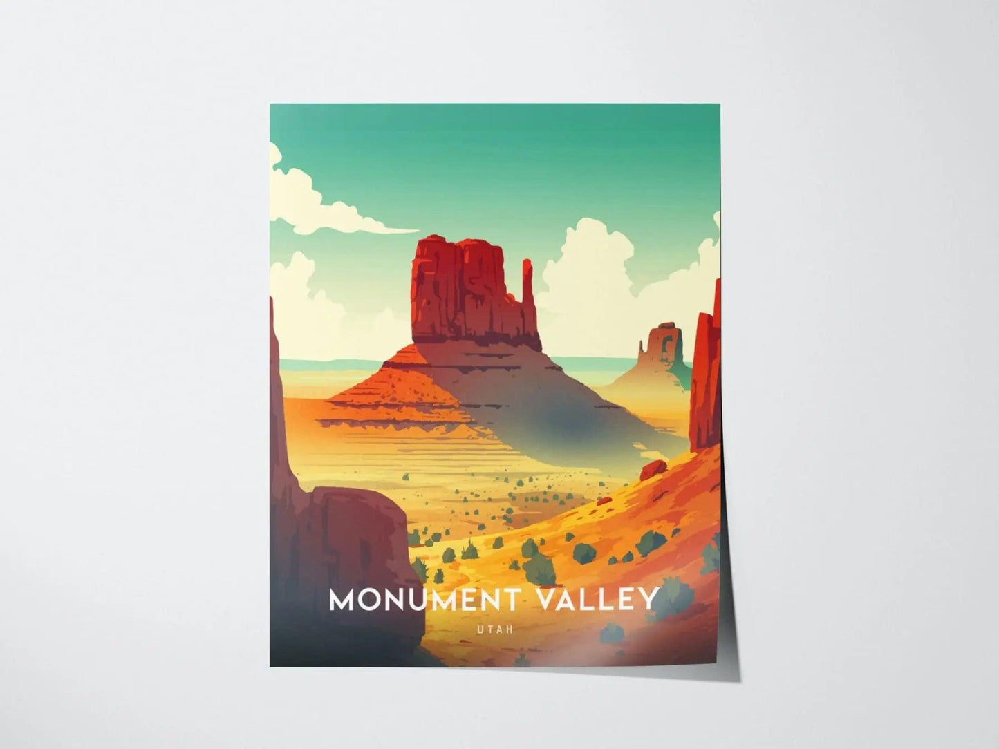 Monument Valley Utah Poster, Iconic Desert Landscape Art, Framed/Unframed Navajo Tribal Park Print, Travel Gift, Western Decor, Travel Decor - Swell Scenes