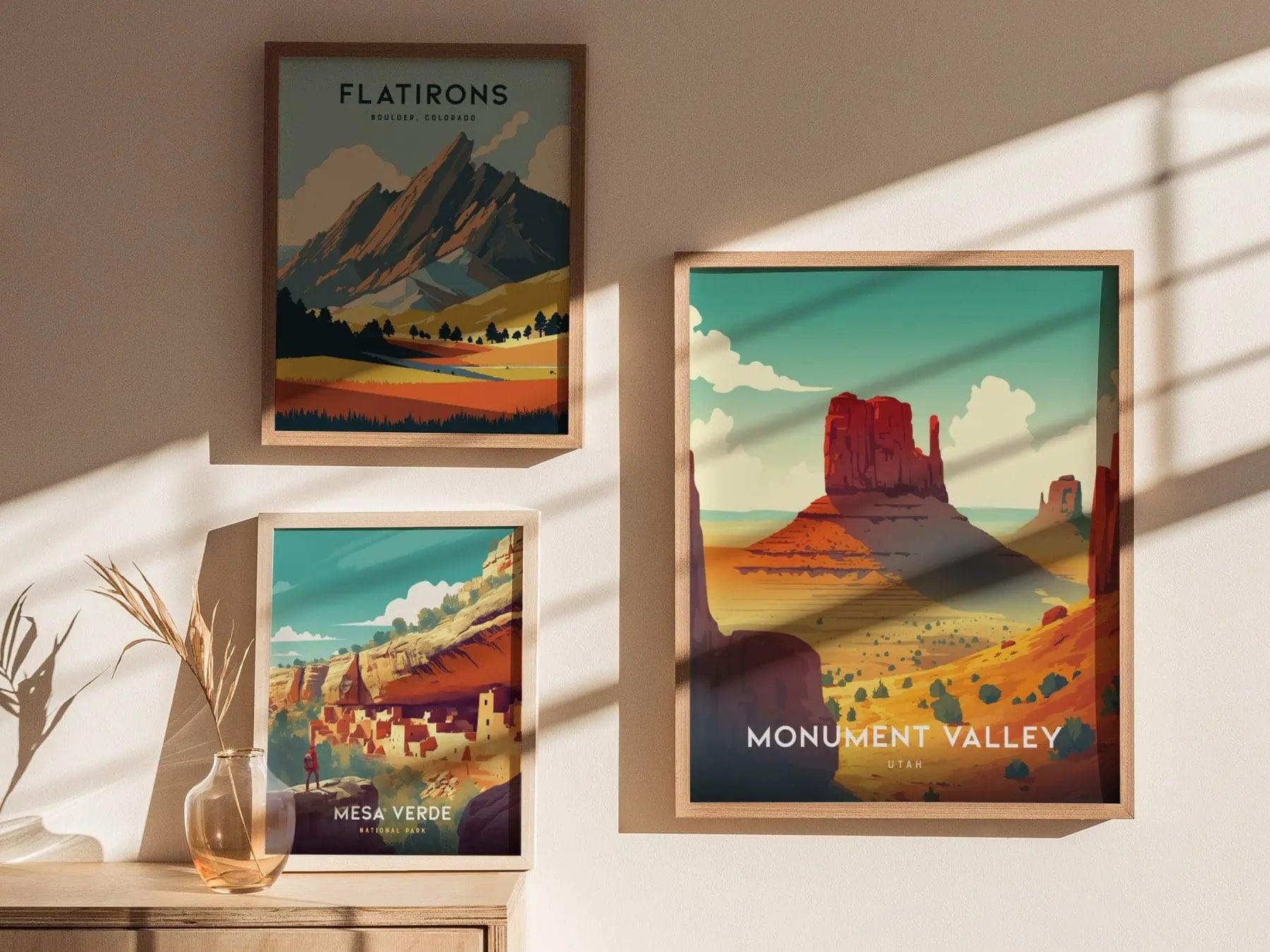 Monument Valley Utah Poster, Iconic Desert Landscape Art, Framed/Unframed Navajo Tribal Park Print, Travel Gift, Western Decor, Travel Decor - Swell Scenes