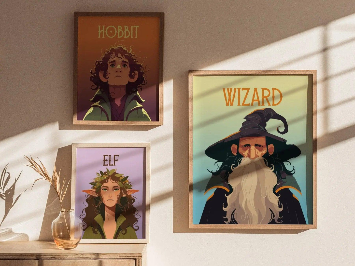 Wizard Fantasy Portrait, Harry Potter Folklore Gandalf Cottagecore Gamer Poster