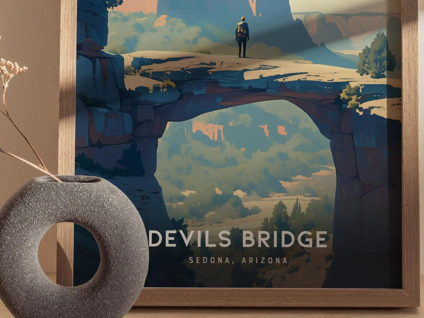 Devils Bridge Sedona Poster, Arizona Hiking Trail Art, Framed/Unframed Nature Print, Adventure Gift, Sedona Landscape Decor, Sedona Souvenir - Swell Scenes