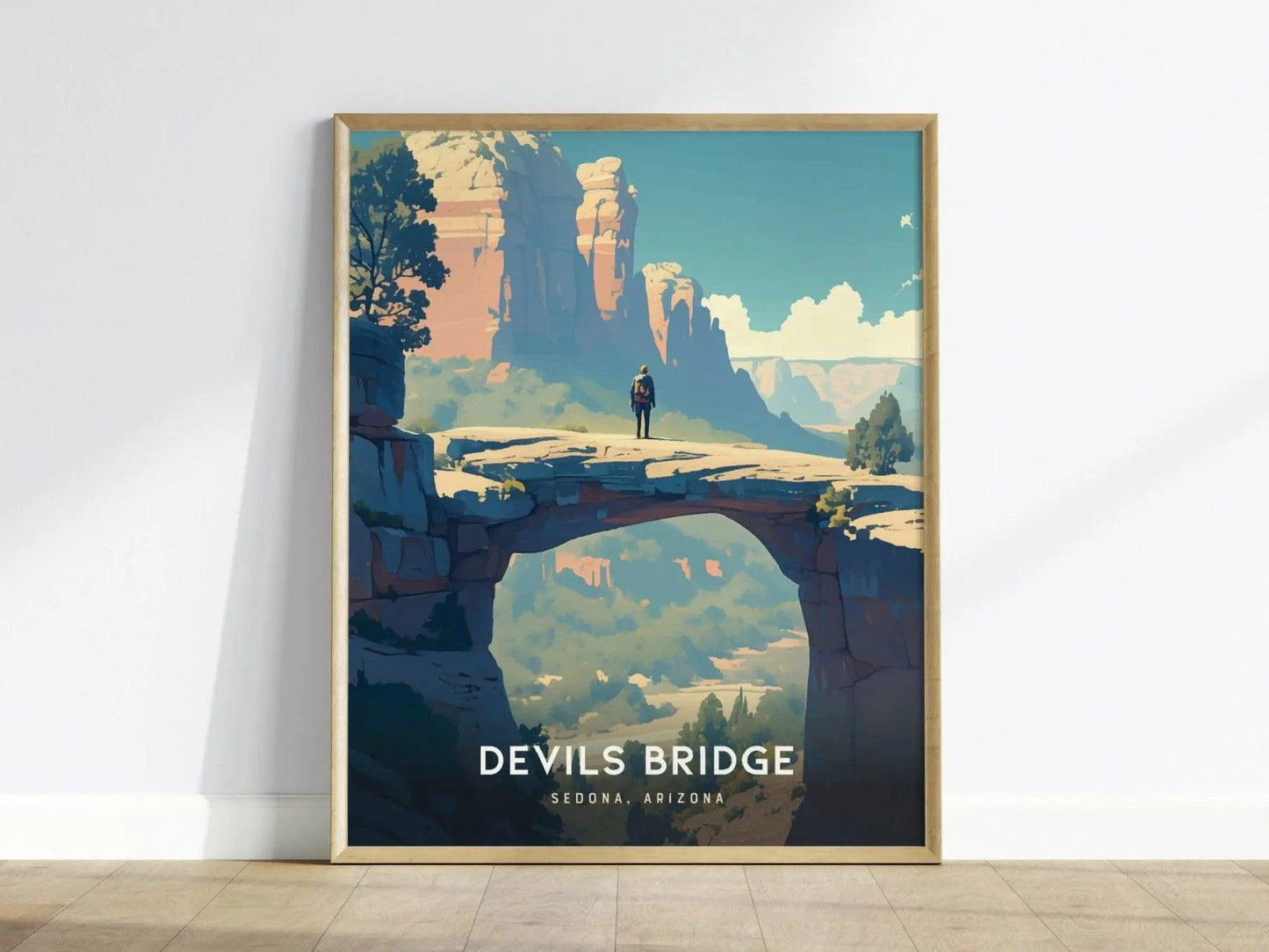Devils Bridge Sedona Poster, Arizona Hiking Trail Art, Framed/Unframed Nature Print, Adventure Gift, Sedona Landscape Decor, Sedona Souvenir - Swell Scenes