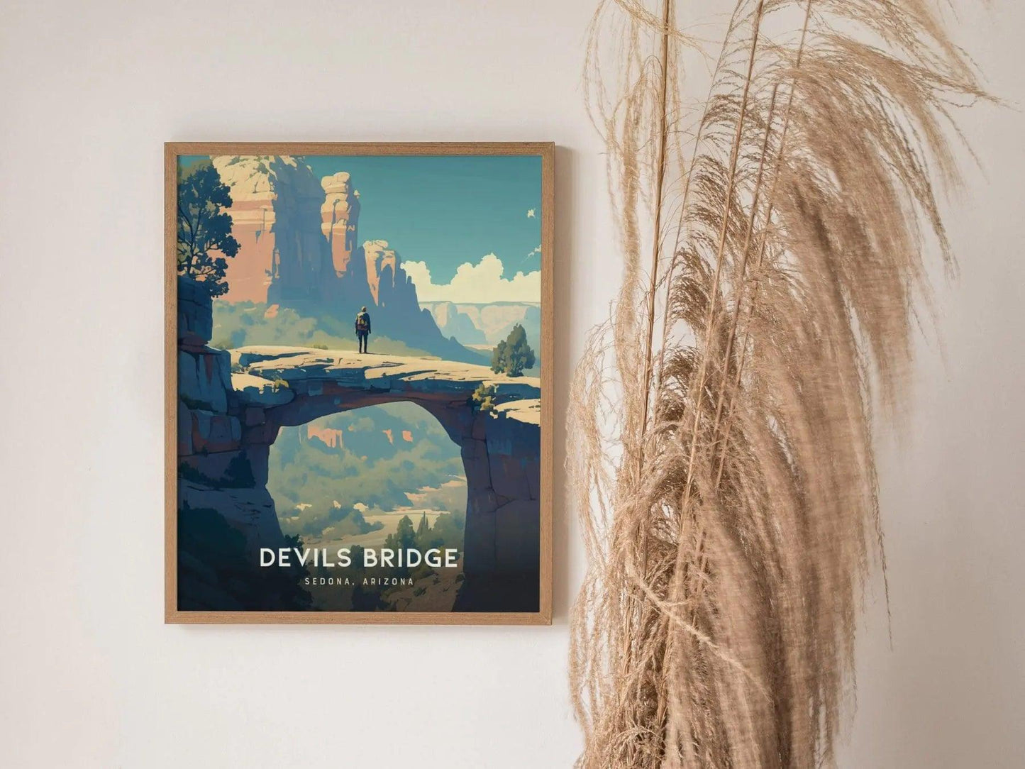 Devils Bridge Sedona Poster, Arizona Hiking Trail Art, Framed/Unframed Nature Print, Adventure Gift, Sedona Landscape Decor, Sedona Souvenir - Swell Scenes