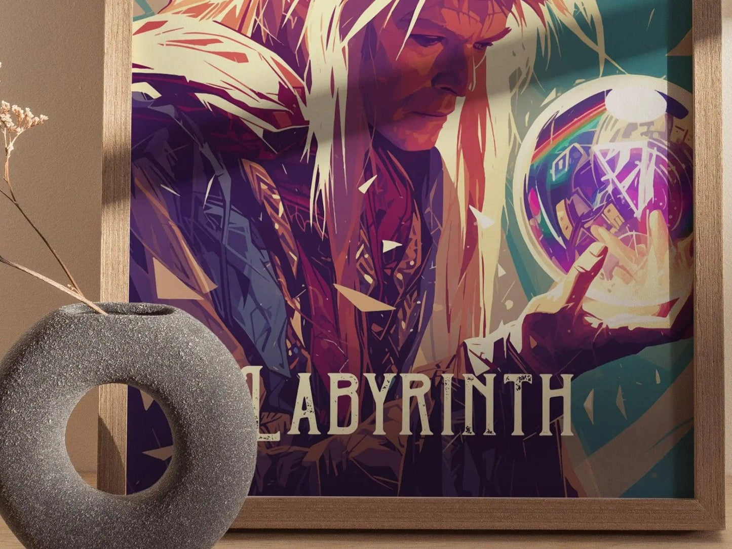 Labyrinth Film Framed Poster, 80s Nostalgia Wall Art | Classic Jim Henson 1980s Nostalgic Movie David Bowie Fan Fantasy Nostalgia Decor Gift - Swell Scenes