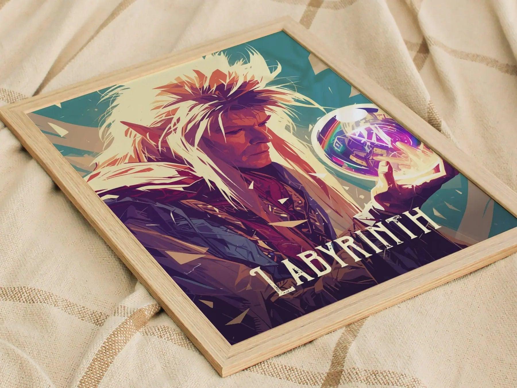 Labyrinth Film Framed Poster, 80s Nostalgia Wall Art | Classic Jim Henson 1980s Nostalgic Movie David Bowie Fan Fantasy Nostalgia Decor Gift - Swell Scenes