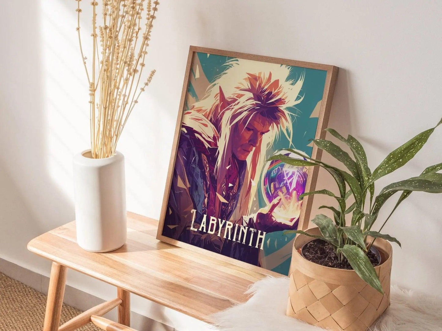 Labyrinth Film Framed Poster, 80s Nostalgia Wall Art | Classic Jim Henson 1980s Nostalgic Movie David Bowie Fan Fantasy Nostalgia Decor Gift - Swell Scenes