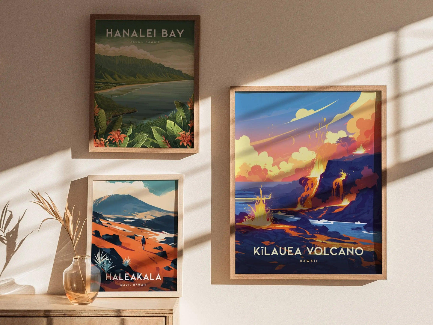 Kilauea Volcano Hawaii Poster, Volcano Landscape Art, Framed/Unframed Nature Print, Volcanic Decor, Big Island Gift, Hawaii Airbnb Decor - Swell Scenes