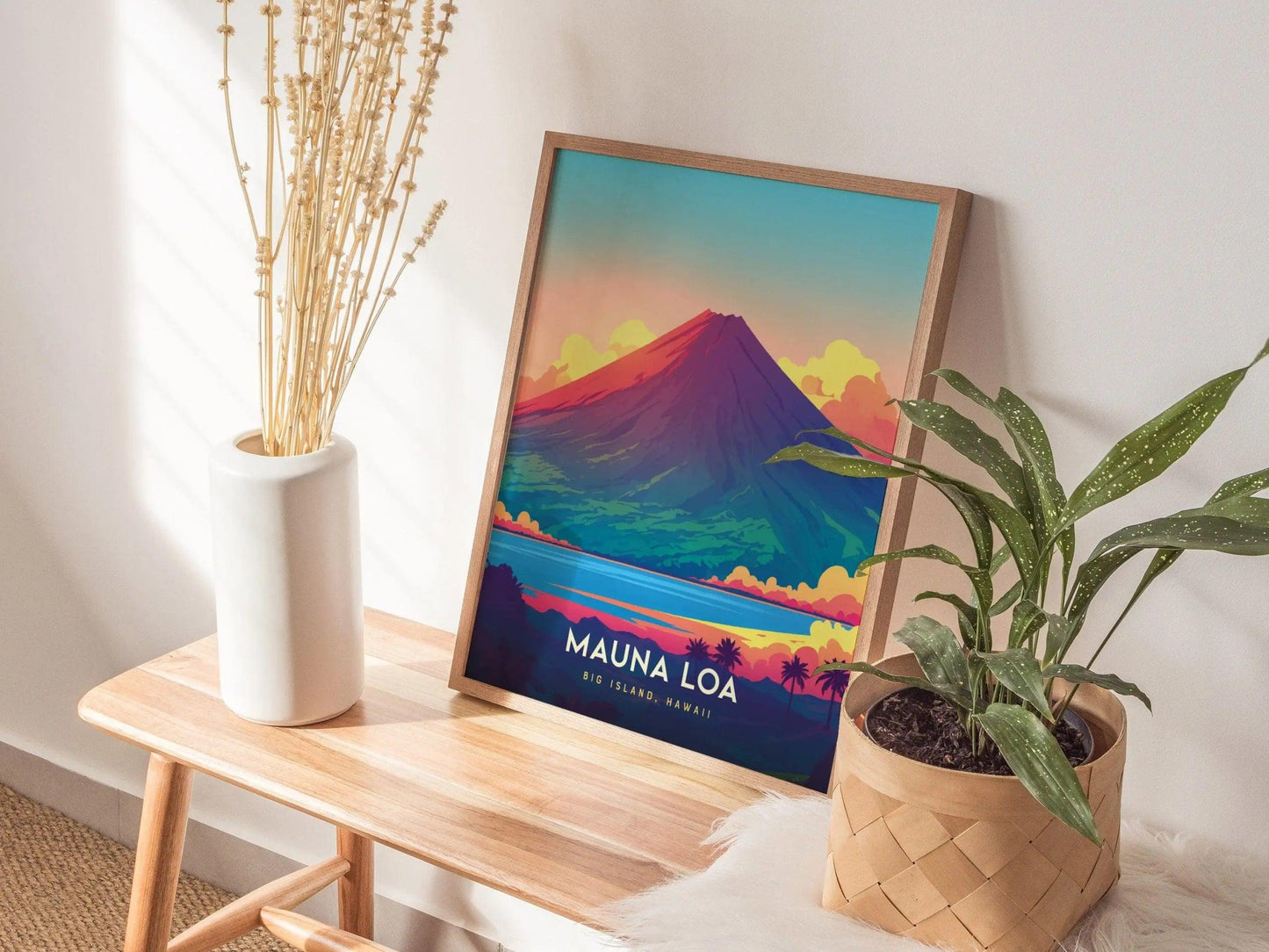 Mauna Loa Volcano Poster, Big Island Hawaii Landscape, Framed/Unframed Nature Art, Hawaiian Volcano Print, Island Adventure Decor Wall Art - Swell Scenes