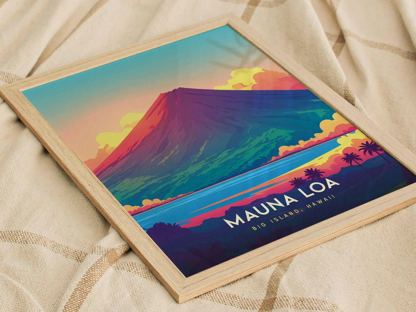 Mauna Loa Volcano Poster, Big Island Hawaii Landscape, Framed/Unframed Nature Art, Hawaiian Volcano Print, Island Adventure Decor Wall Art - Swell Scenes