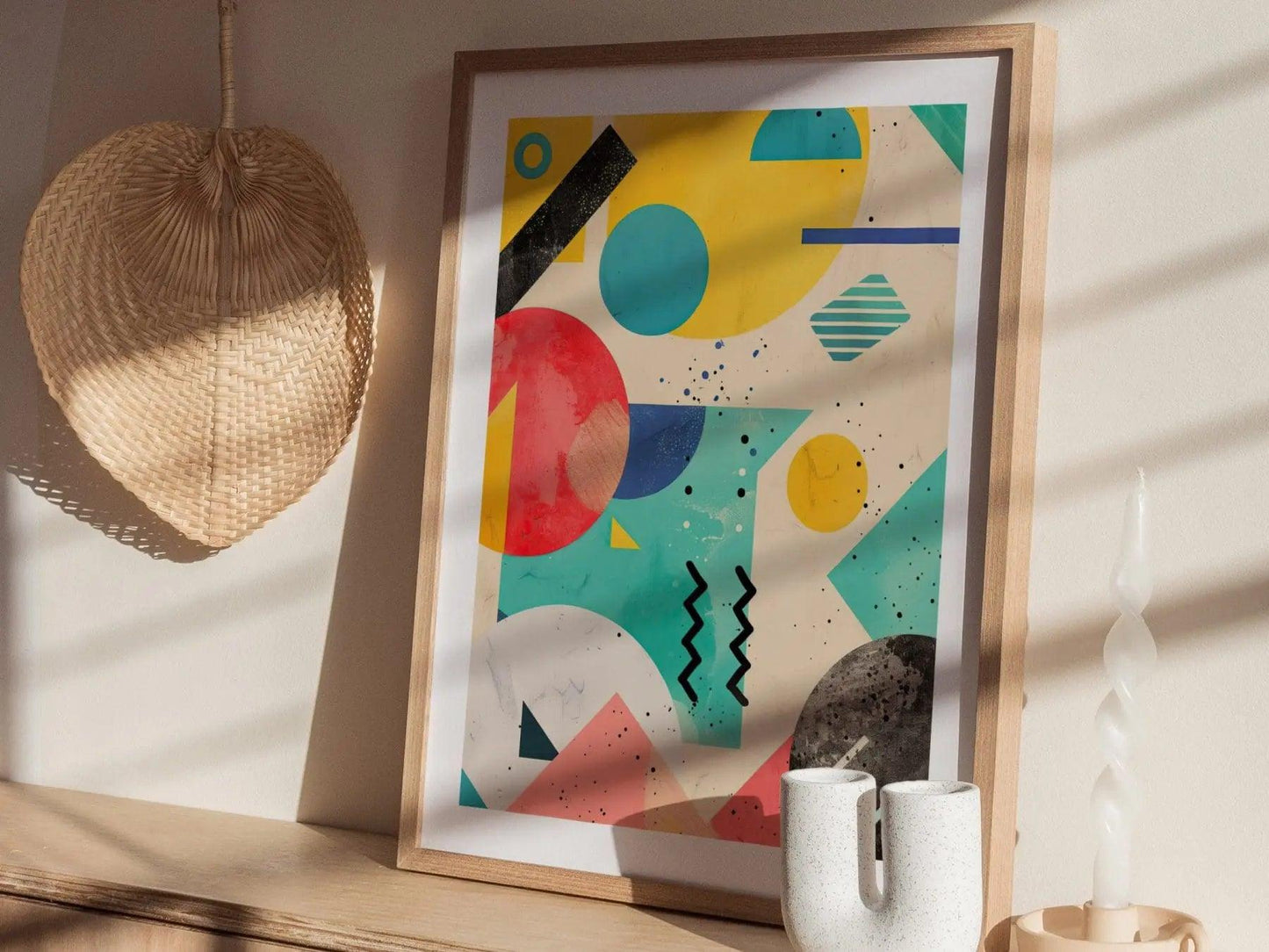 90s Retrowave Design Series 01, 1990s Vintage Style Abstract Art, Nineties Contemporary Art Framed Poster, Retro Modern Artwork Home Decor - Swell Scenes