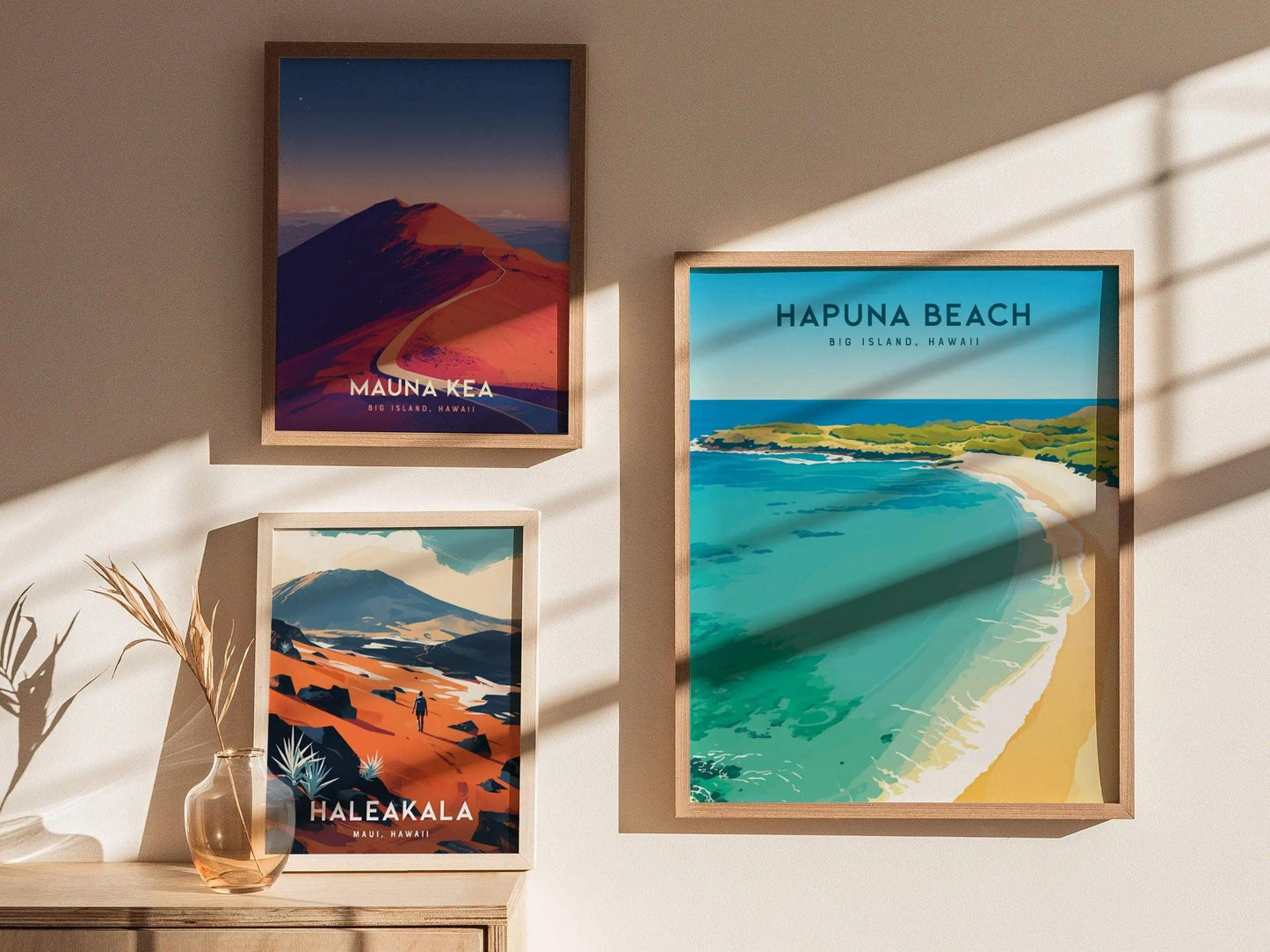 Hapuna Beach, Big Island Hawaii Poster - Tropical Paradise Beach Scene, Framed/Unframed Hawaiian Beachscape, Perfect Coastal Home Decor Gift - Swell Scenes
