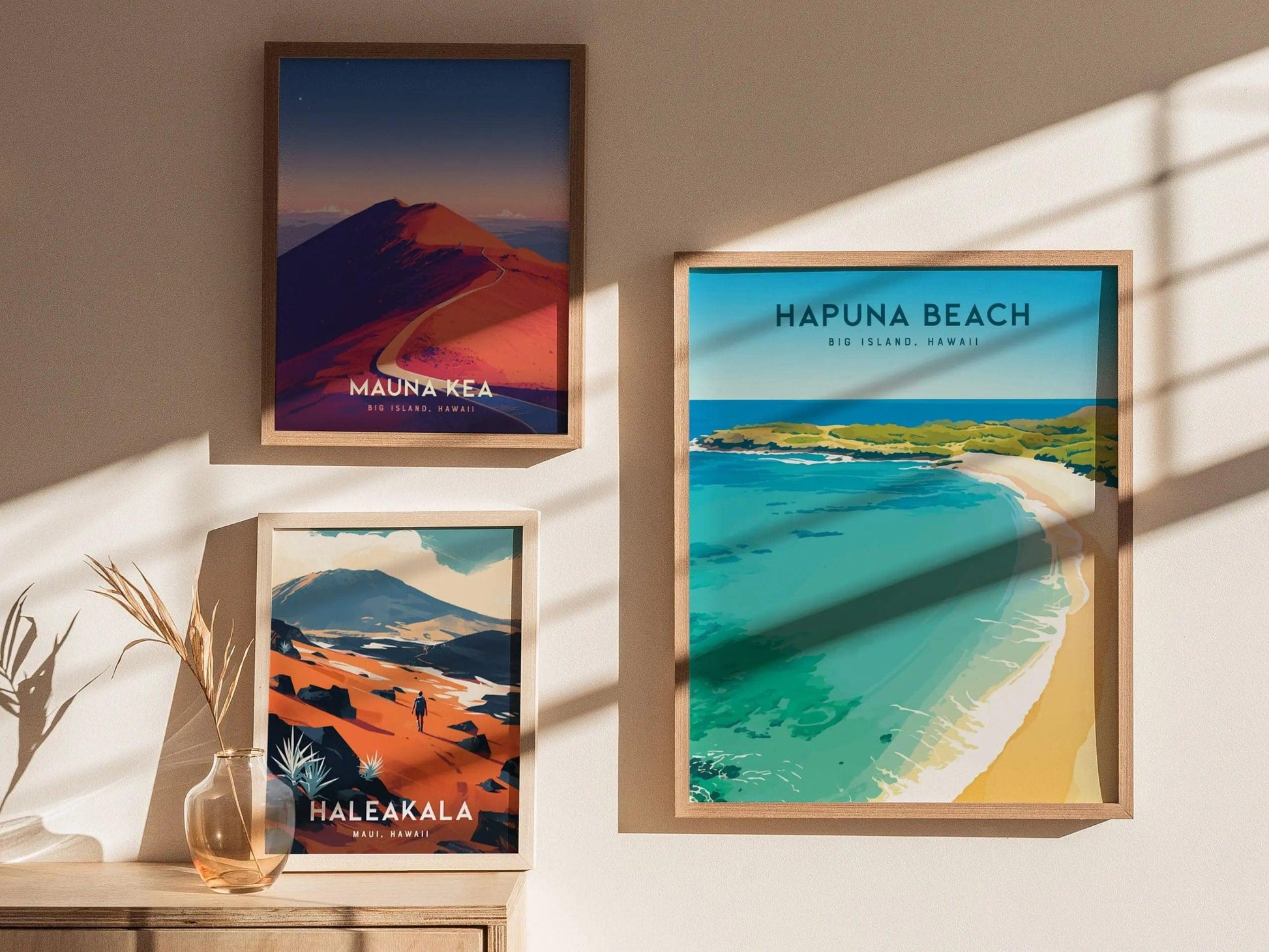 Hapuna Beach, Big Island Hawaii Poster - Tropical Paradise Beach Scene, Framed/Unframed Hawaiian Beachscape, Perfect Coastal Home Decor Gift - Swell Scenes