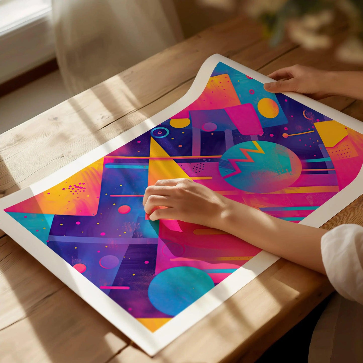 Retrowave 90s Art Framed Poster 02, 80s Synthwave Design Series, College Party Style Abstract Art, Retro Modern Artwork Neon Dorm Decor - Swell Scenes