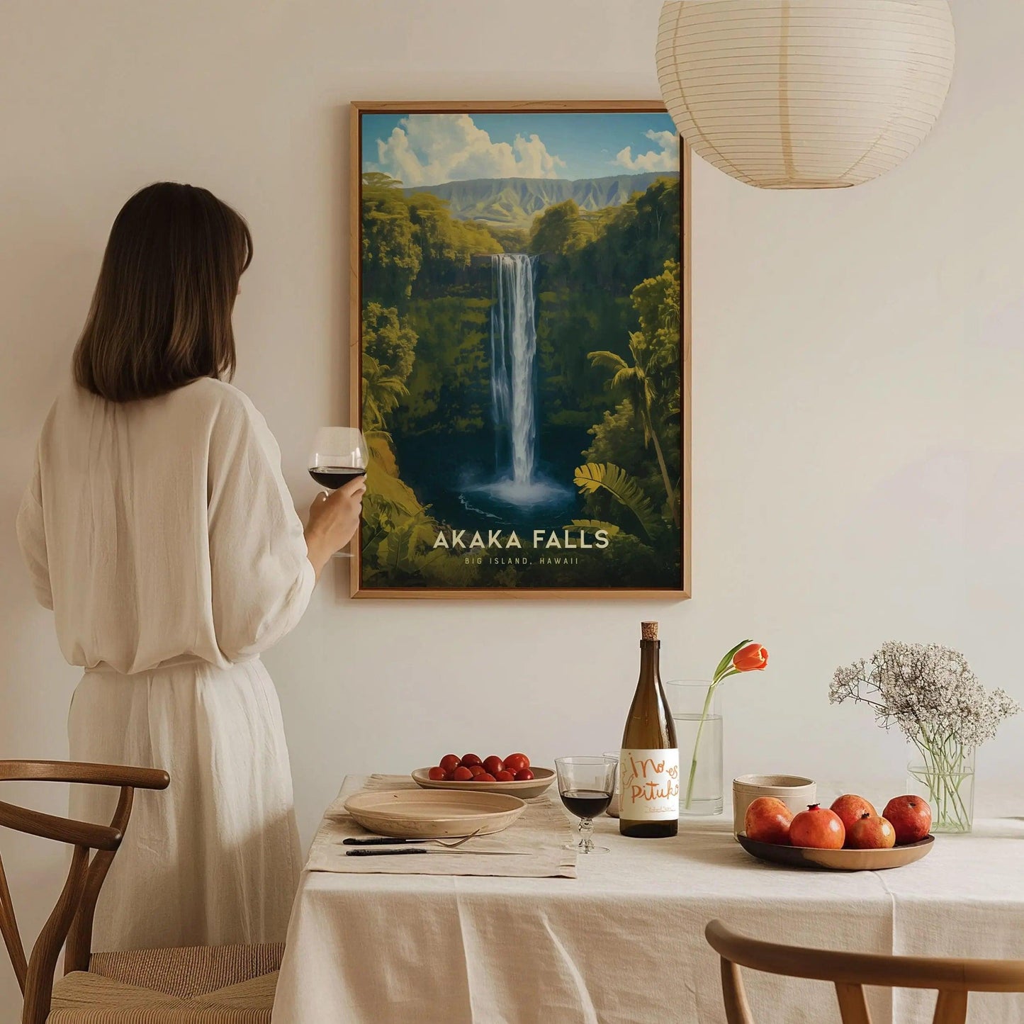 Akaka Falls, Big Island Hawaii Poster - Lush Waterfall Scenic Print, Framed/Unframed, Ideal Gift for Nature Lovers, Coastal Home Decor - Swell Scenes