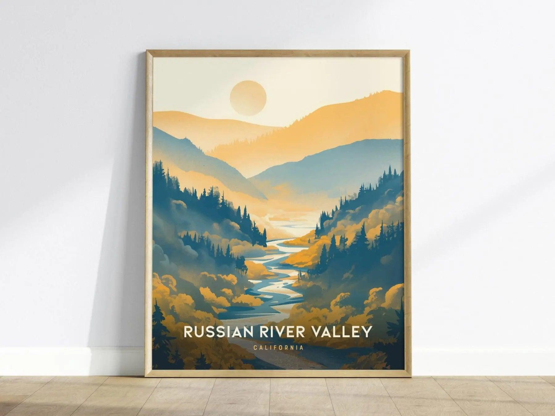 Russian River Valley, California Vineyards Poster - Framed/Unframed Wine Country Landscape, Perfect Gift for Wine Lovers, West Coast Airbnb - Swell Scenes