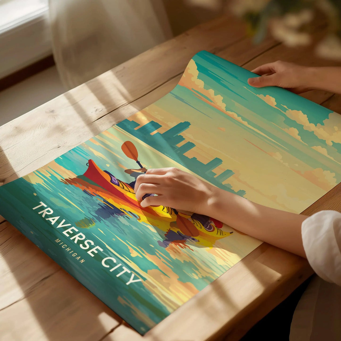 Traverse City, Michigan Poster - Scenic Waterfront and Outdoor Adventure, Framed/Unframed, Perfect Wall Decor for Home or Office, Wall Art - Swell Scenes