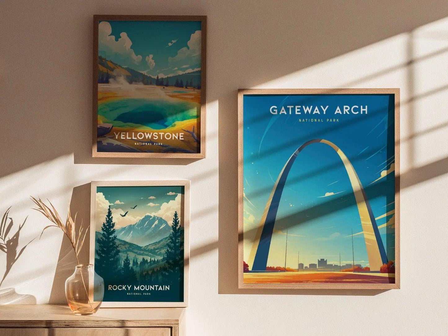 Gateway Arch National Park Poster, St. Louis Arch Art, Framed/Unframed Missouri Landmark Print, Travel Gift, Modern National Park Decor - Swell Scenes